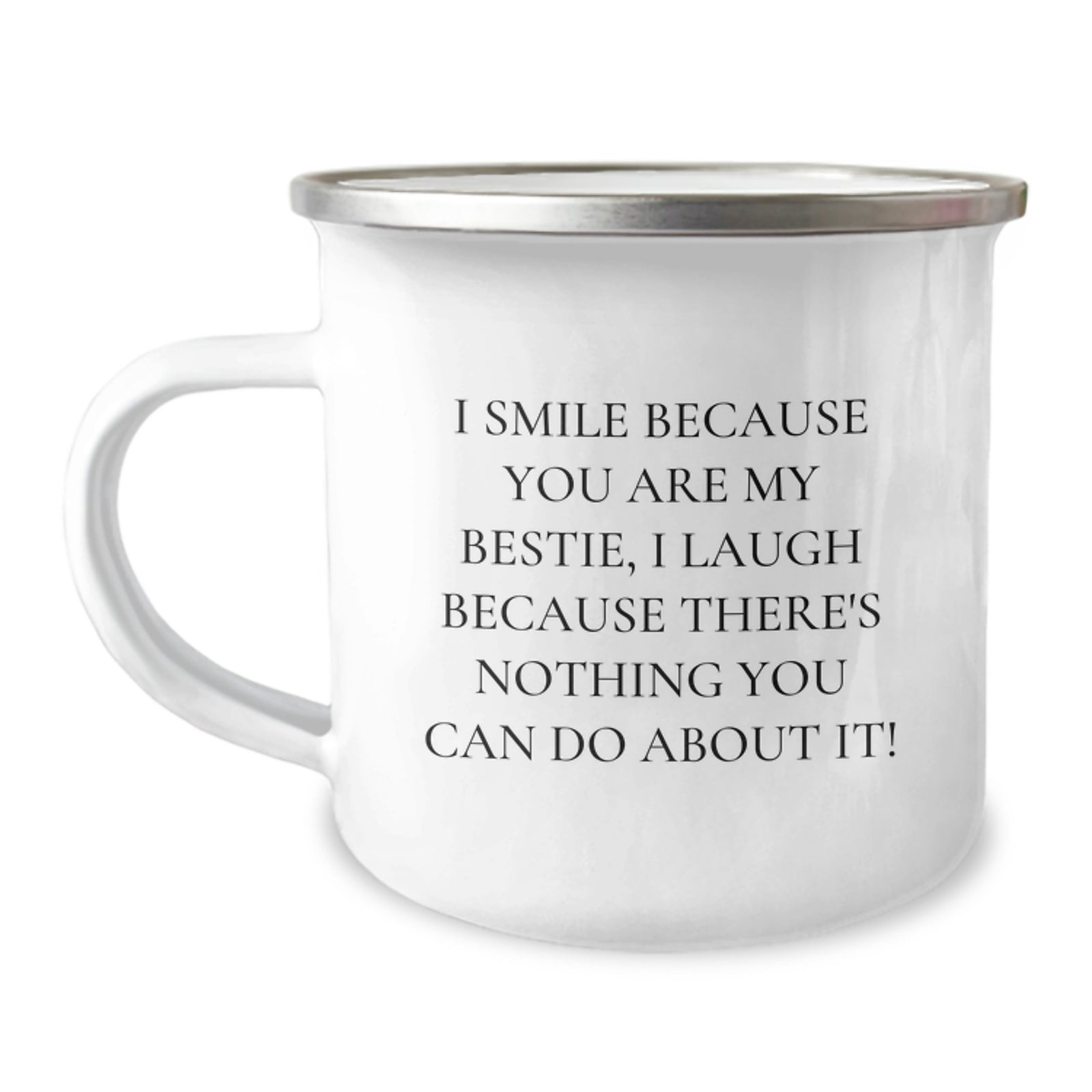 Funny Bestie Quotes Gifts from Men to Women Friends on Mother's Day Unique Camping Mug - Image 1