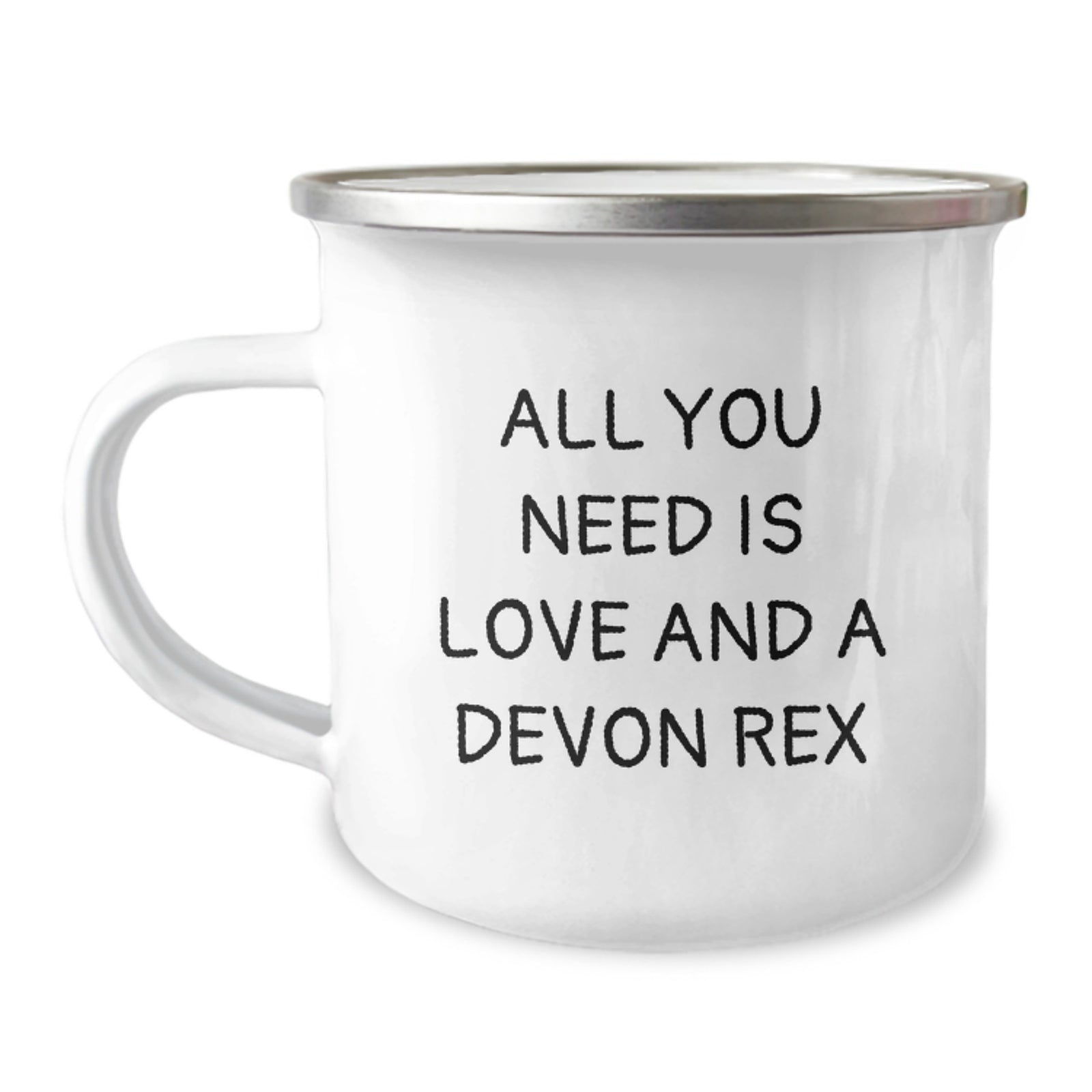 Christmas Unique Gifts for Devon Rex Cat Lovers - Funny Camping Mug with Quote 'All You Need Is Love And A Devon Rex' - Image 1