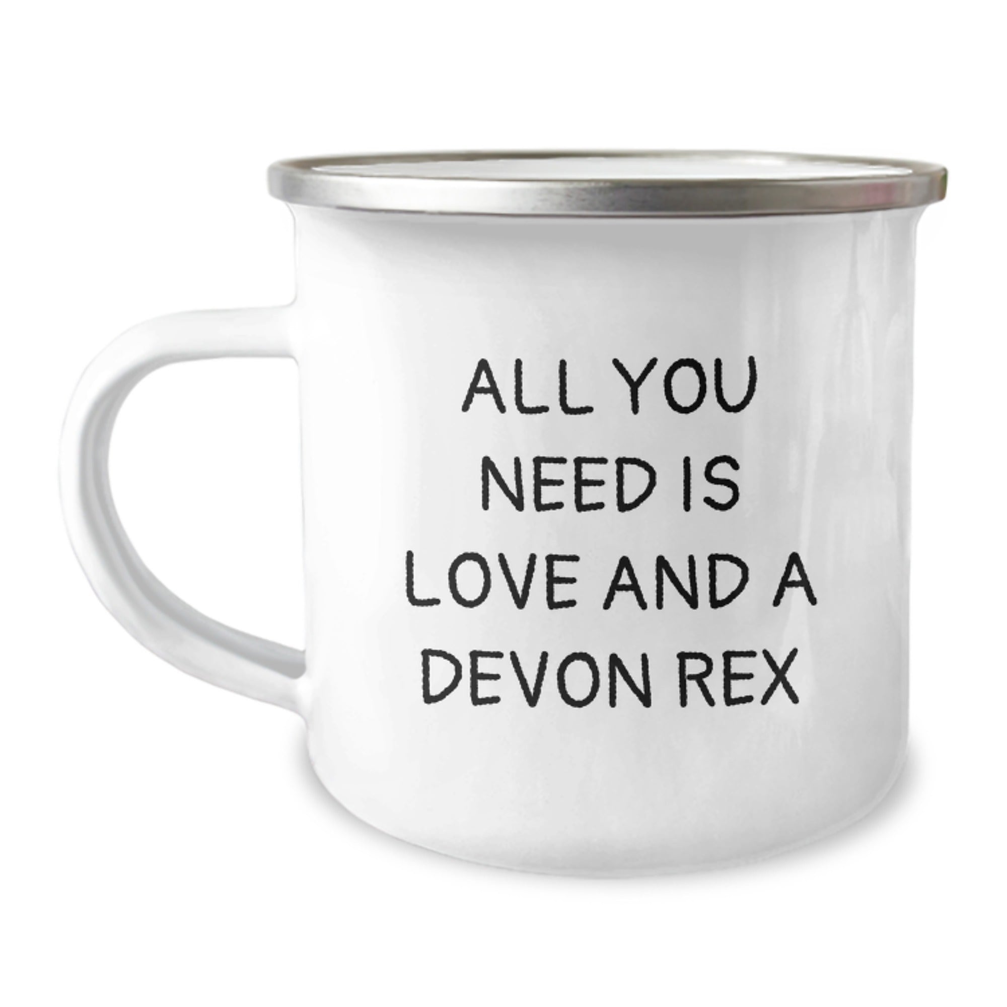 Christmas Unique Gifts for Devon Rex Cat Lovers - Funny Camping Mug with Quote 'All You Need Is Love And A Devon Rex' - Image 1