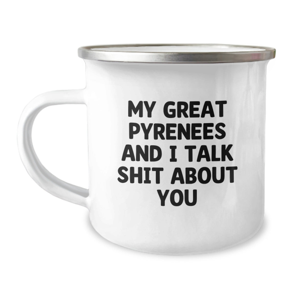 Playful Great Pyrenees Novelty Camping Mug Birthday Gift for Friends - Image 1