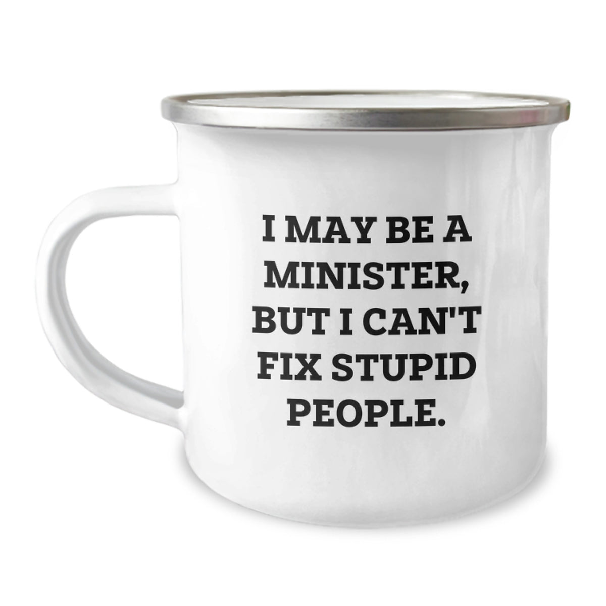 Minister Gift for Him - Witty Camping Mug Keepsake - Image 1