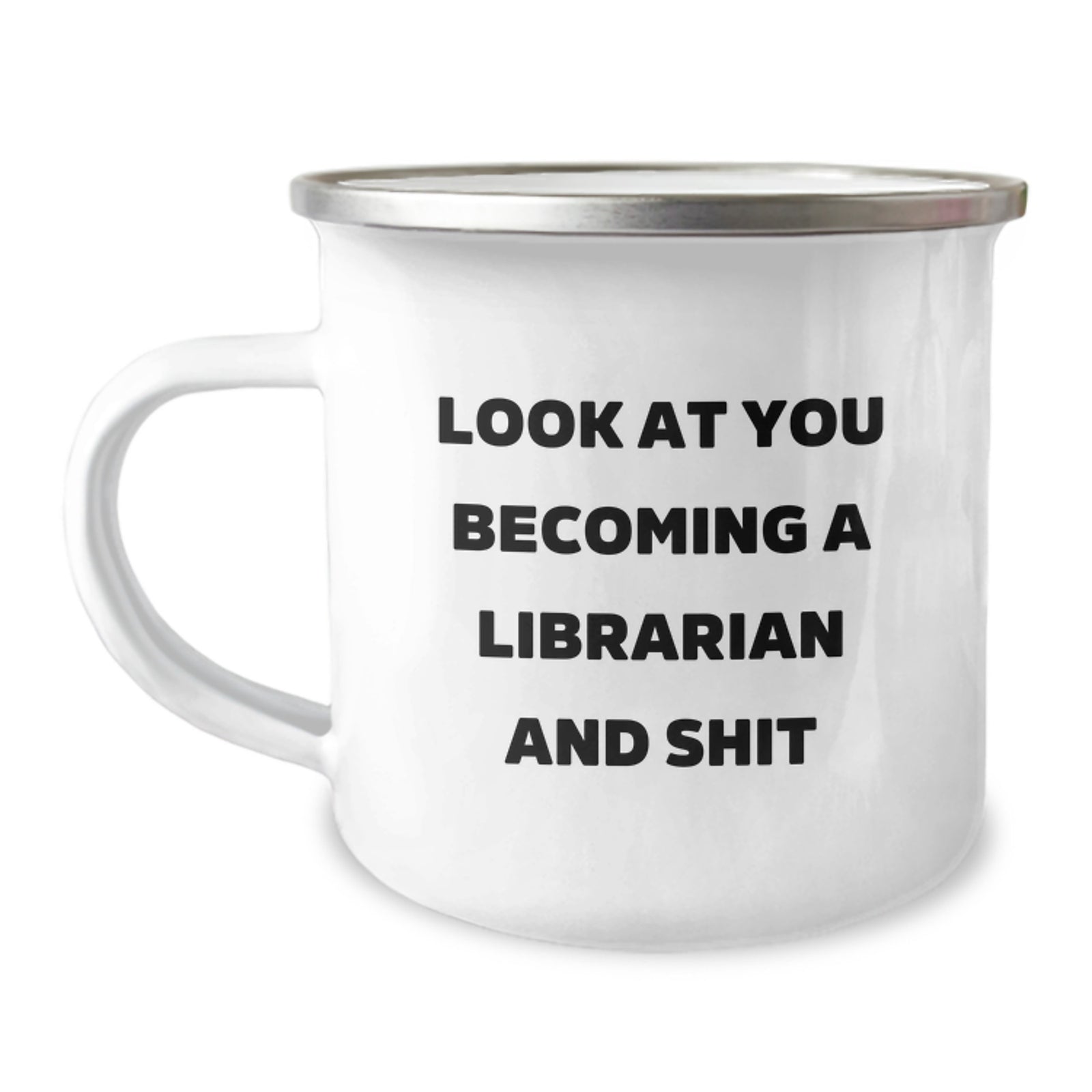 Librarian Gifts, Funny Quote Camping Mug for Mom, Unique Mother's Day Present from Family - Image 1