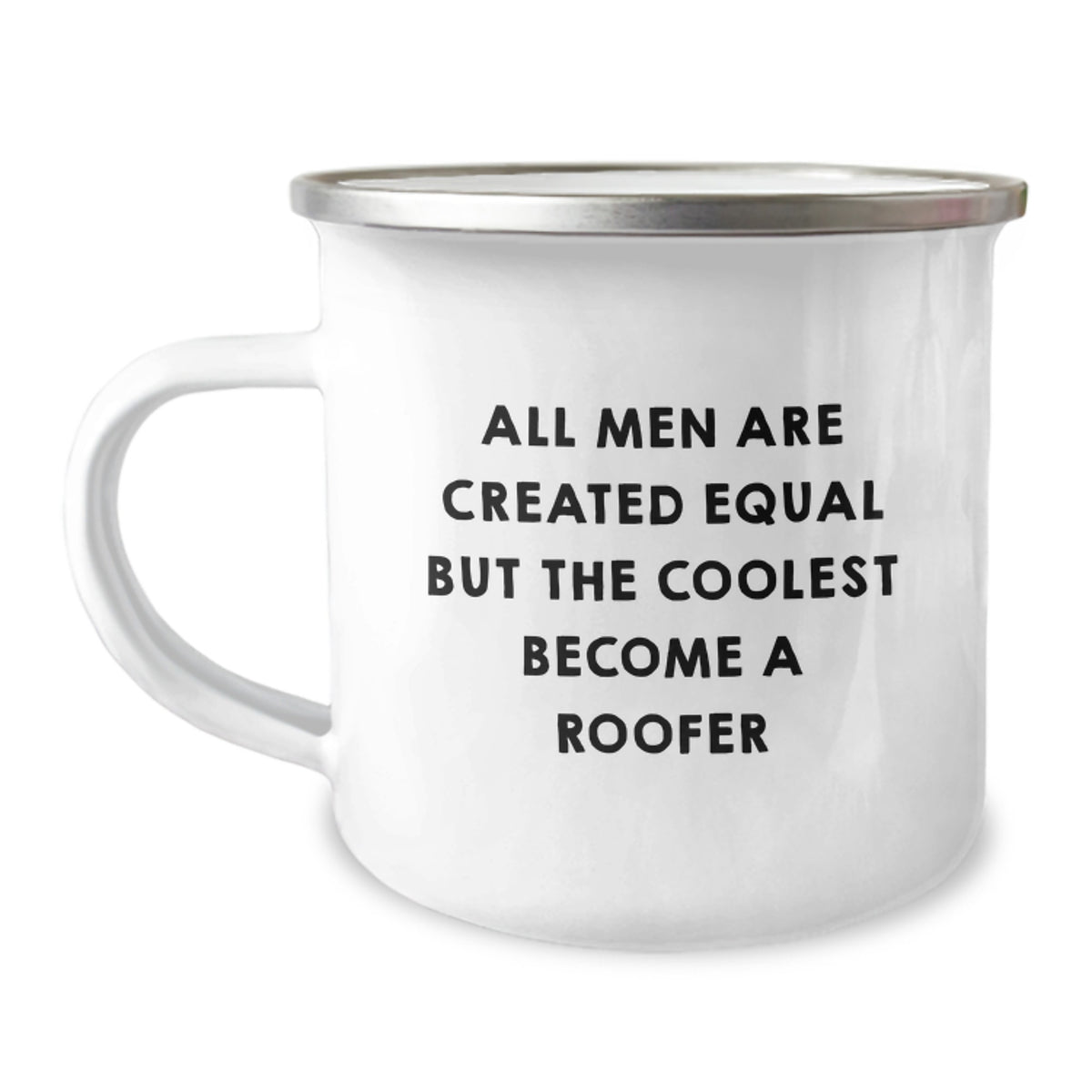 Gifts for Roofers from Friends, Funny Roofer Camping Mug for Christmas Unique Gifts, All Men Are Created Equal But The Coolest Become A Roofer - Image 1