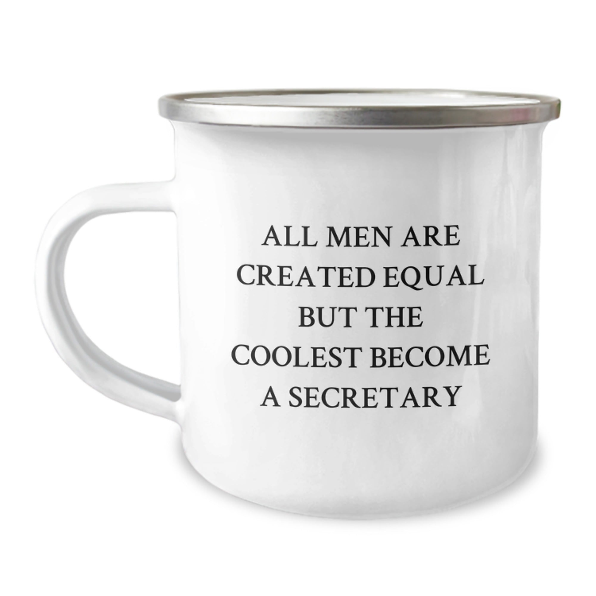 Funny Secretary Gifts from Men for Christmas Unique Secretary Camping Mug - All Men Are Created Equal But The Coolest Become A Secretary - Image 1