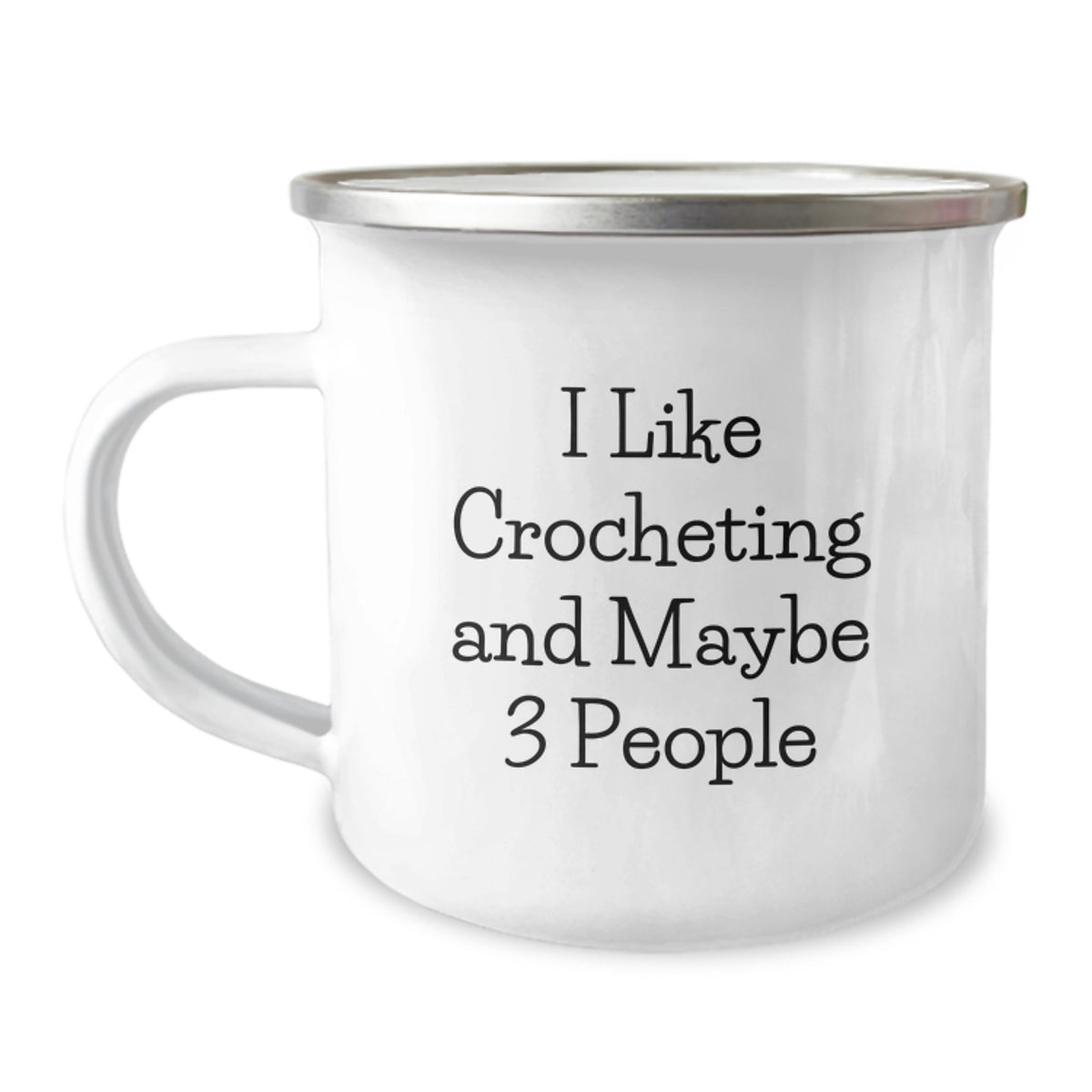 Cheerful Crocheting Camping Mug for Neighbors Essential Birthday Gift - Image 1
