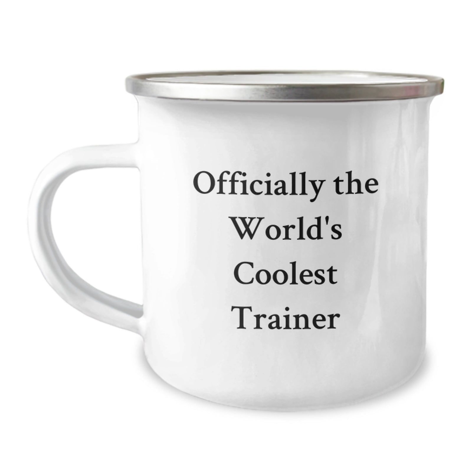 Funny Trainer Gifts from Friends for Graduation Unique Camping Mug Officially The World's Coolest Trainer - Image 1