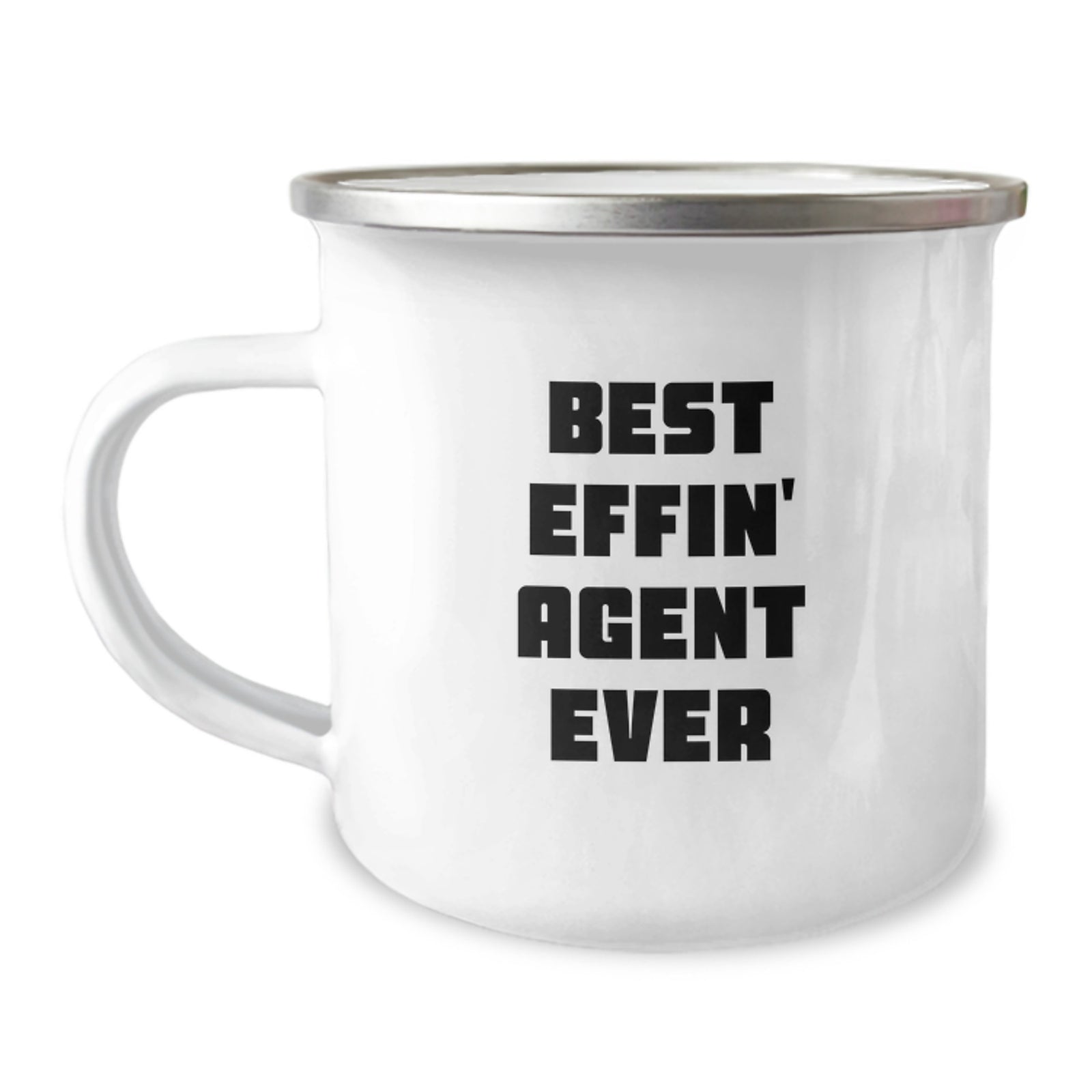 Funny Agent Gifts from Men for Agent Graduation Unique Gifts - Best Effin' Agent Ever Camping Mug - Image 1