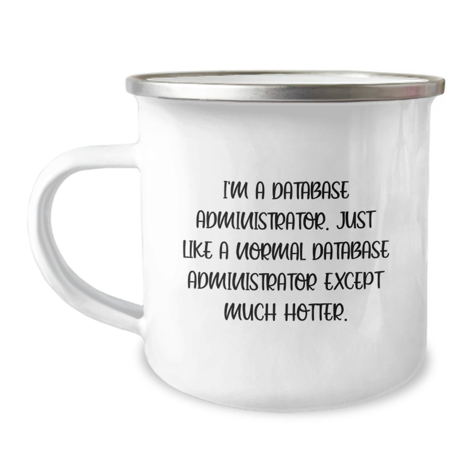 Funny Gifts from Men for Database Administrator Wife - Camping Mug with I'm A Database Administrator. Just Like A Normal Database Administrator Except Much Hotter. - Image 1