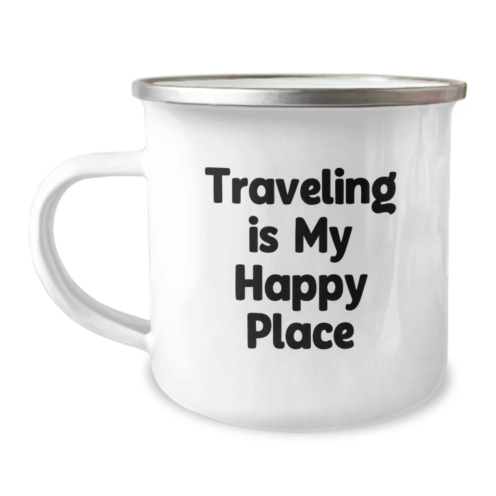 Traveling Is My Happy Place Funny Camping Mug Gifts for Traveling Dad, Ideal Gift for Camping Enthusiasts, Unique Father's Day Unique Gifts from Men to Family - Image 1