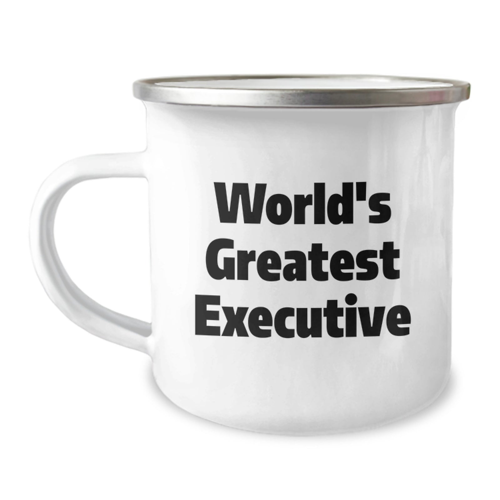 World's Greatest Executive Funny Camping Mug Gifts from Friends for Birthday, 12 oz Capacity, Stainless Steel with Enamel Finish - Image 1