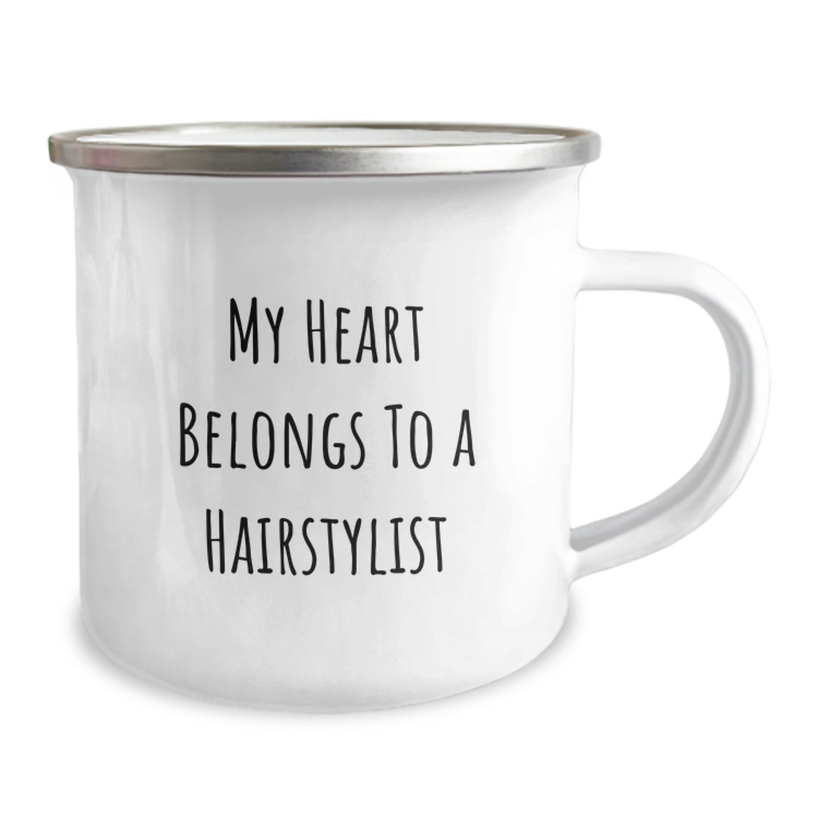 Funny Hairstylist Camping Mug, Gifts from Friends to Hairstylist, My Heart Belongs To A Hairstylist, Birthday Unique Gifts, Gifts for Hairstylist - Image 2