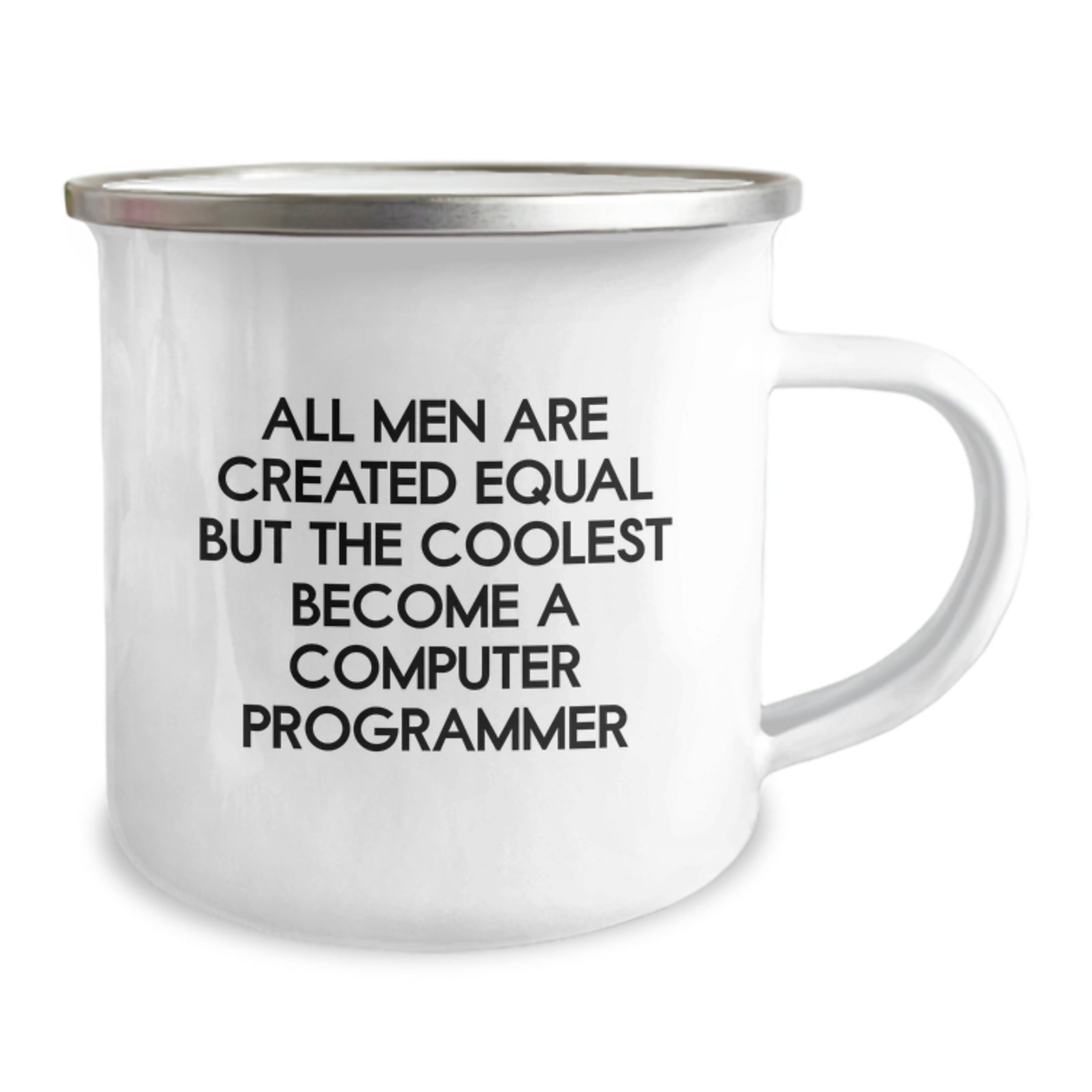 Funny Computer Programmer Gifts for Computer Programmer Mom - Gifts from Women - Enamel Camping Mug, 12 oz, Stainless Steel, Permanent Printing - Image 2