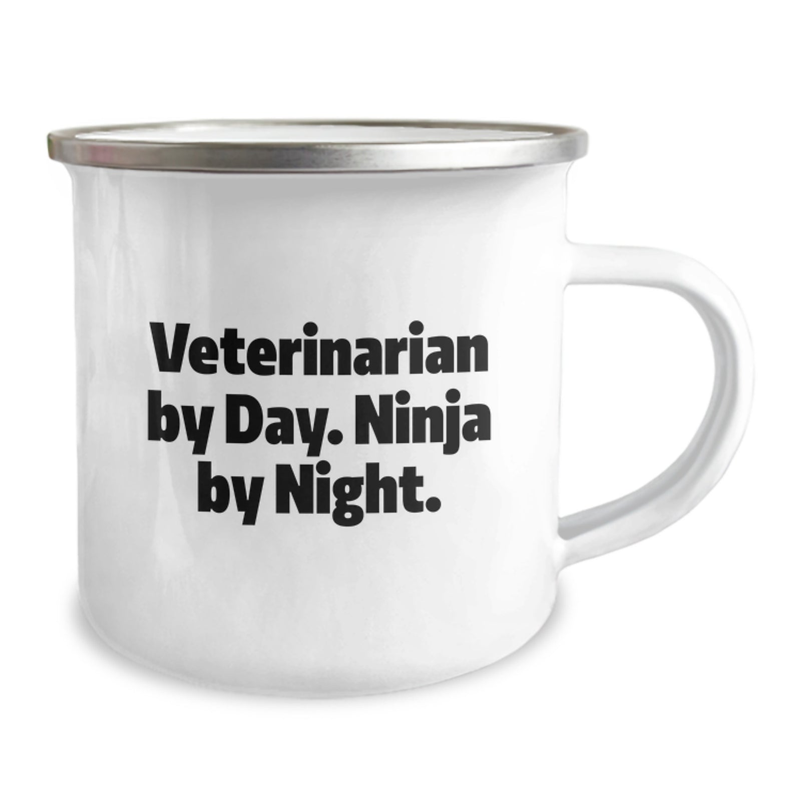 Funny Gifts from Men to Friends, Unique Veterinarian By Day. Ninja By Night. Camping Mugs for Graduation, Stainless Steel with Enamel Finish - Image 2