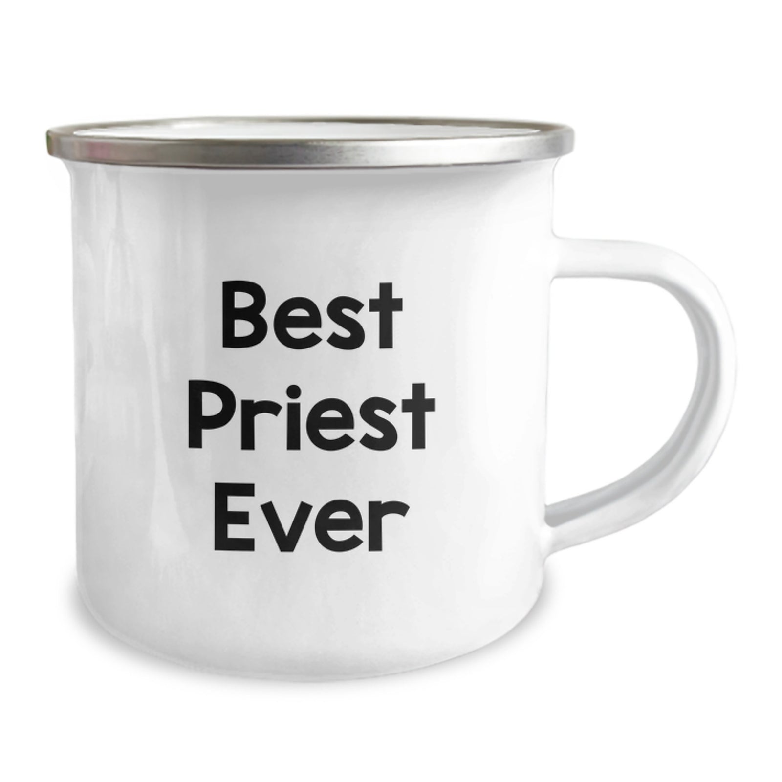 Funny Gifts from Men to Priest - Best Priest Ever Camping Mug, Perfect for Christmas Unique Gifts - 12 oz Stainless Steel with Enamel Finish - Image 2