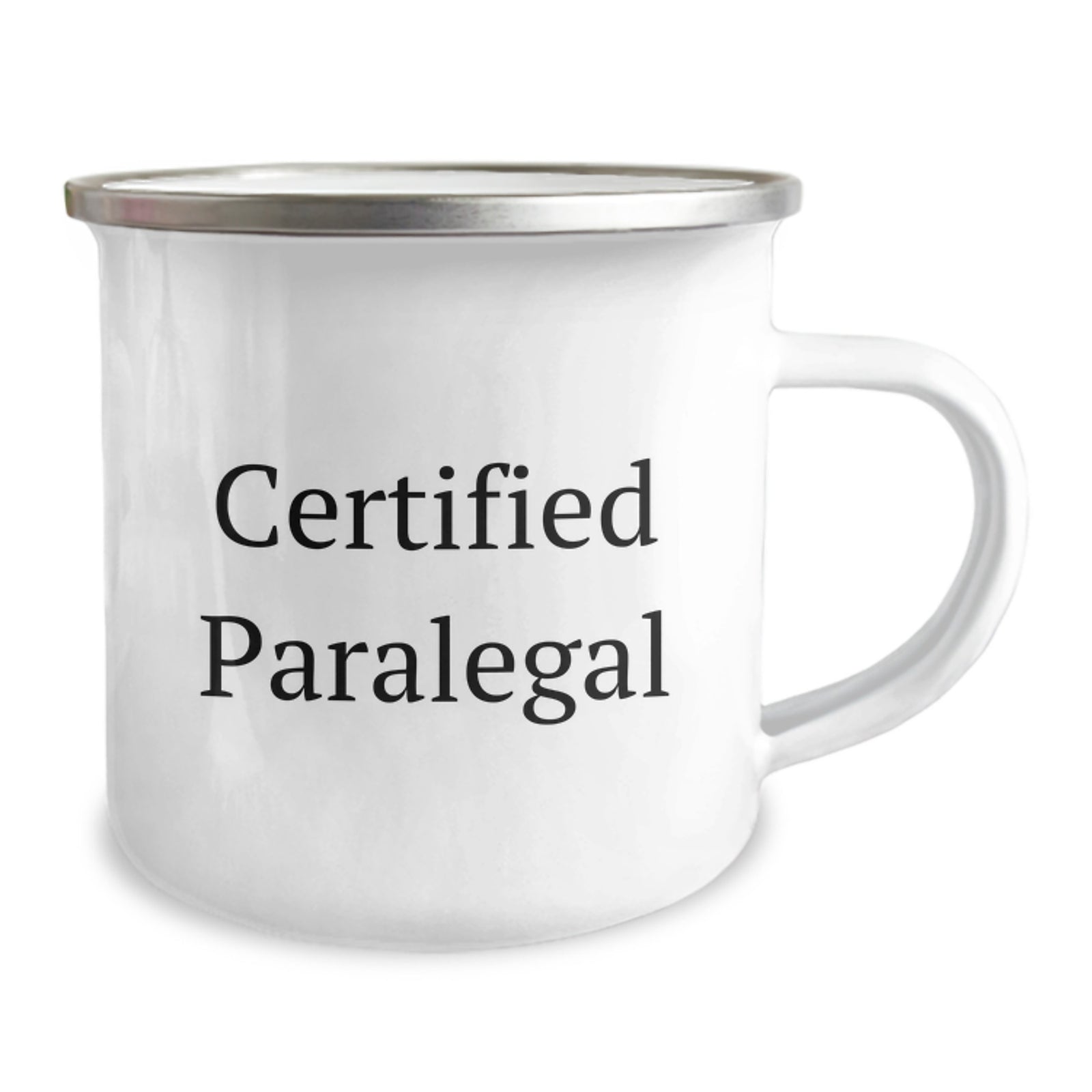 Funny Certified Paralegal Gifts from Friends for Paralegal Graduation, Camping Mug with Quote, 12 oz Stainless Steel with Enamel Finish - Image 2