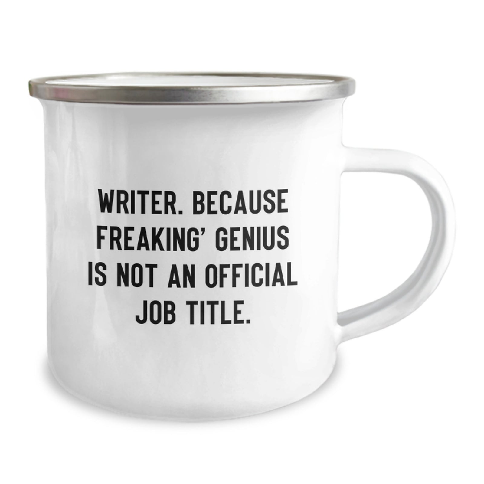 Funny Writer Gifts from Friends for Men and Women Writers Graduation Unique Camping Mugs - Because Freaking' genius Is Not An Official Job Title. - Image 2