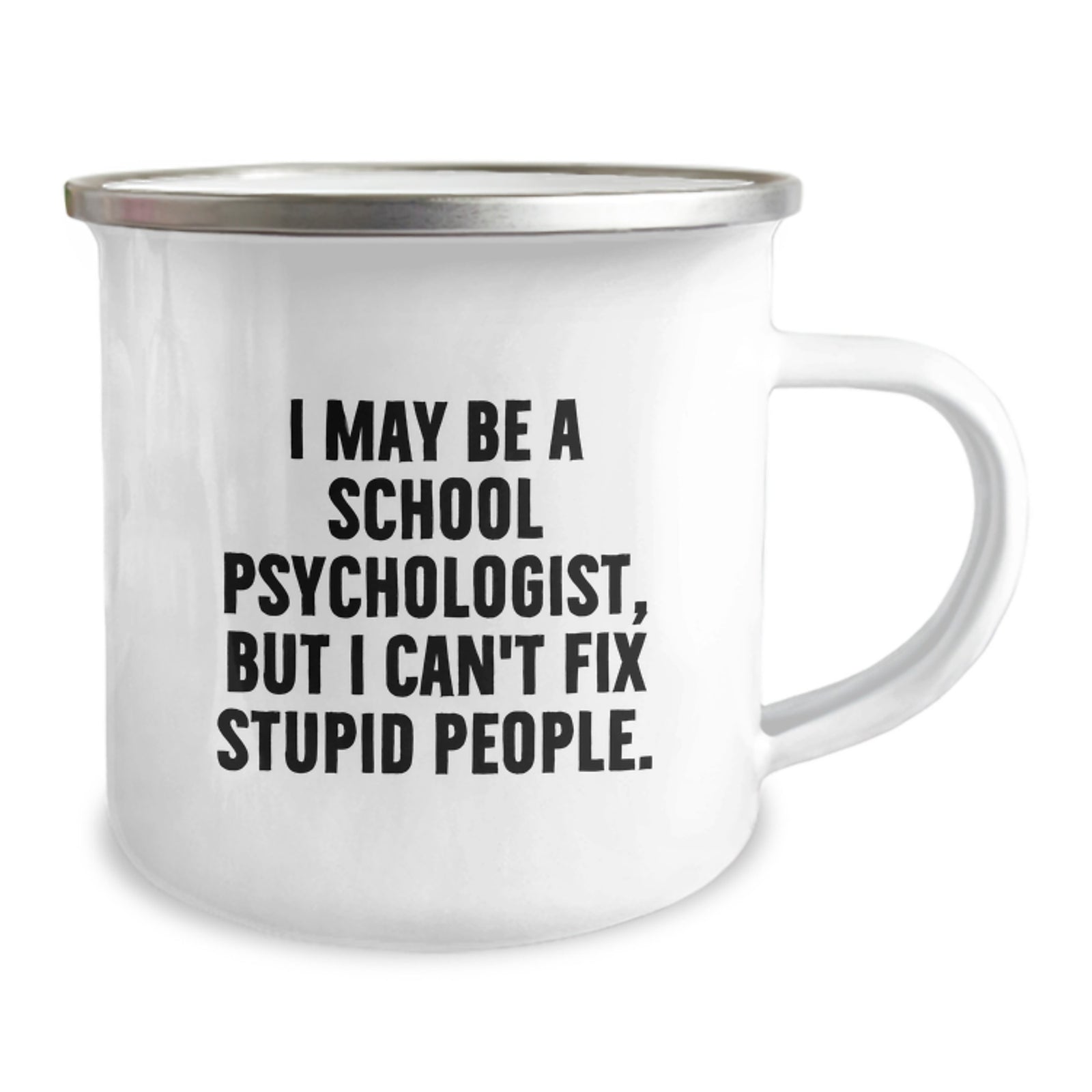 School Psychologist Keepsake Gift for Him - Humorous Camping Mug - Image 2
