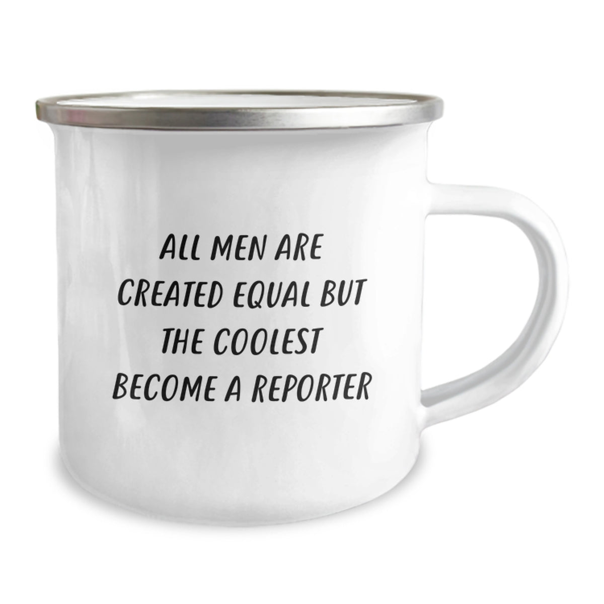 Funny Reporter Gifts for Him, 'All Men Are Created Equal But The Coolest Become A Reporter' Camping Mug, Christmas Unique Gift for Reporter Enthusiasts - Image 2