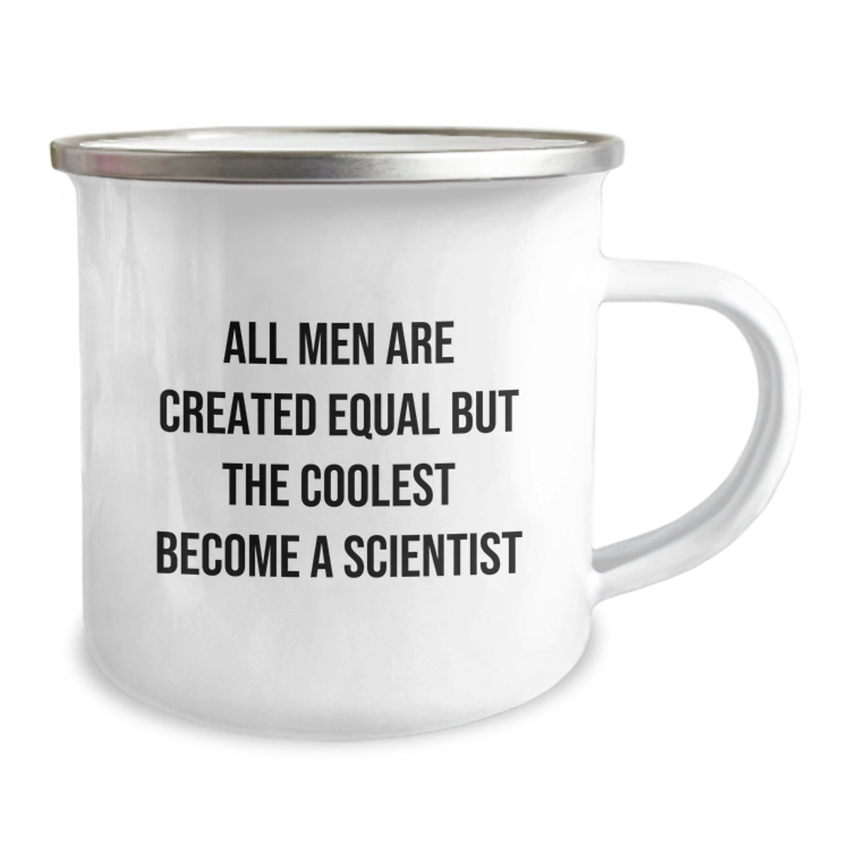 Funny Scientist Gifts for Birthday - 'All Men Are Created Equal But The Coolest Become A Scientist' Camping Mug from Friends, Coworkers, Family - Image 2