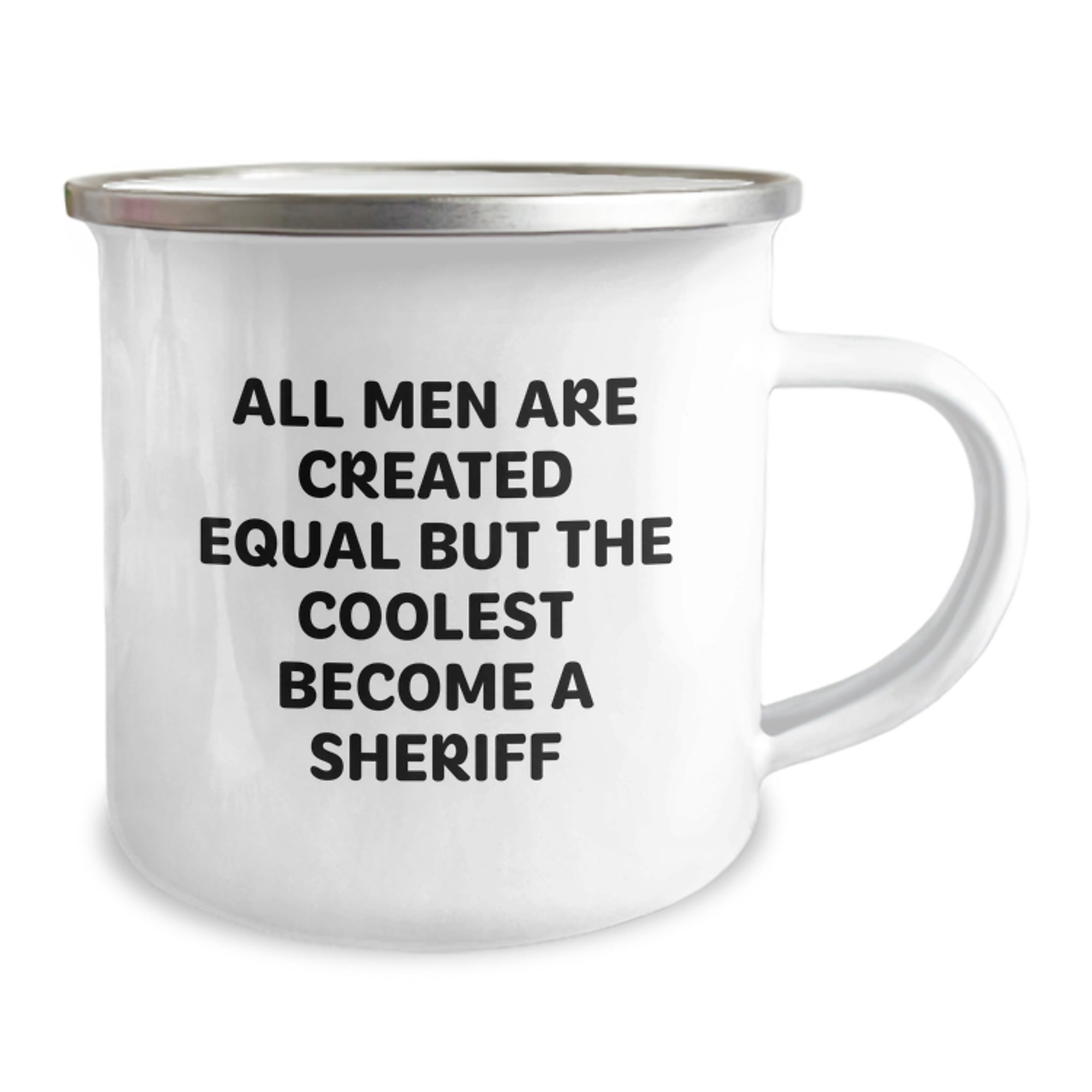 Gifts from Friends for the Coolest Sheriff, Funny Sheriff Quote Camping Mug, 12 oz Stainless Steel Enamel Finish, Christmas Unique Gifts - Image 2