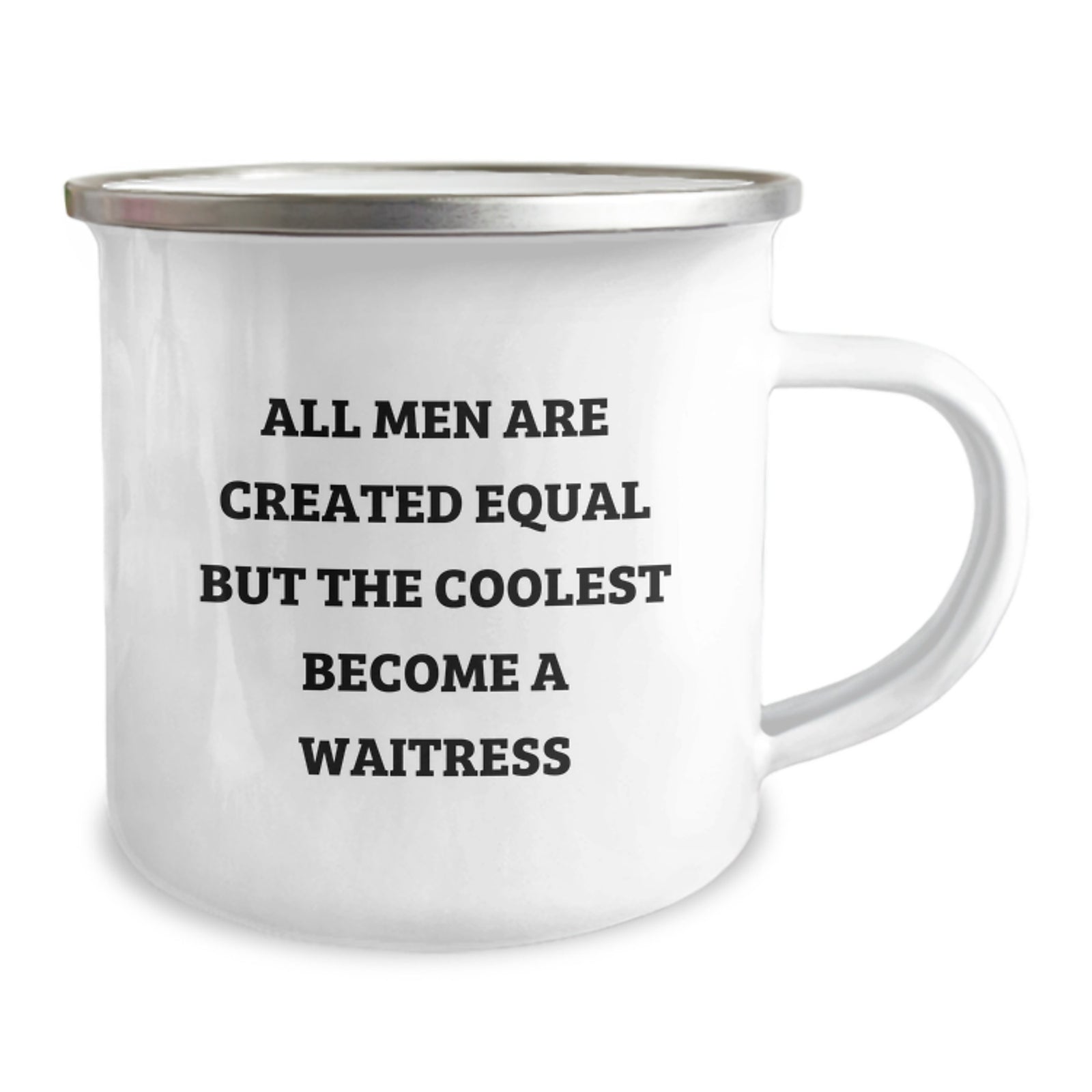 Funny Waitress Gifts for Men, All Men Are Created Equal But The Coolest Become A Waitress Christmas Unique Mug - Image 2