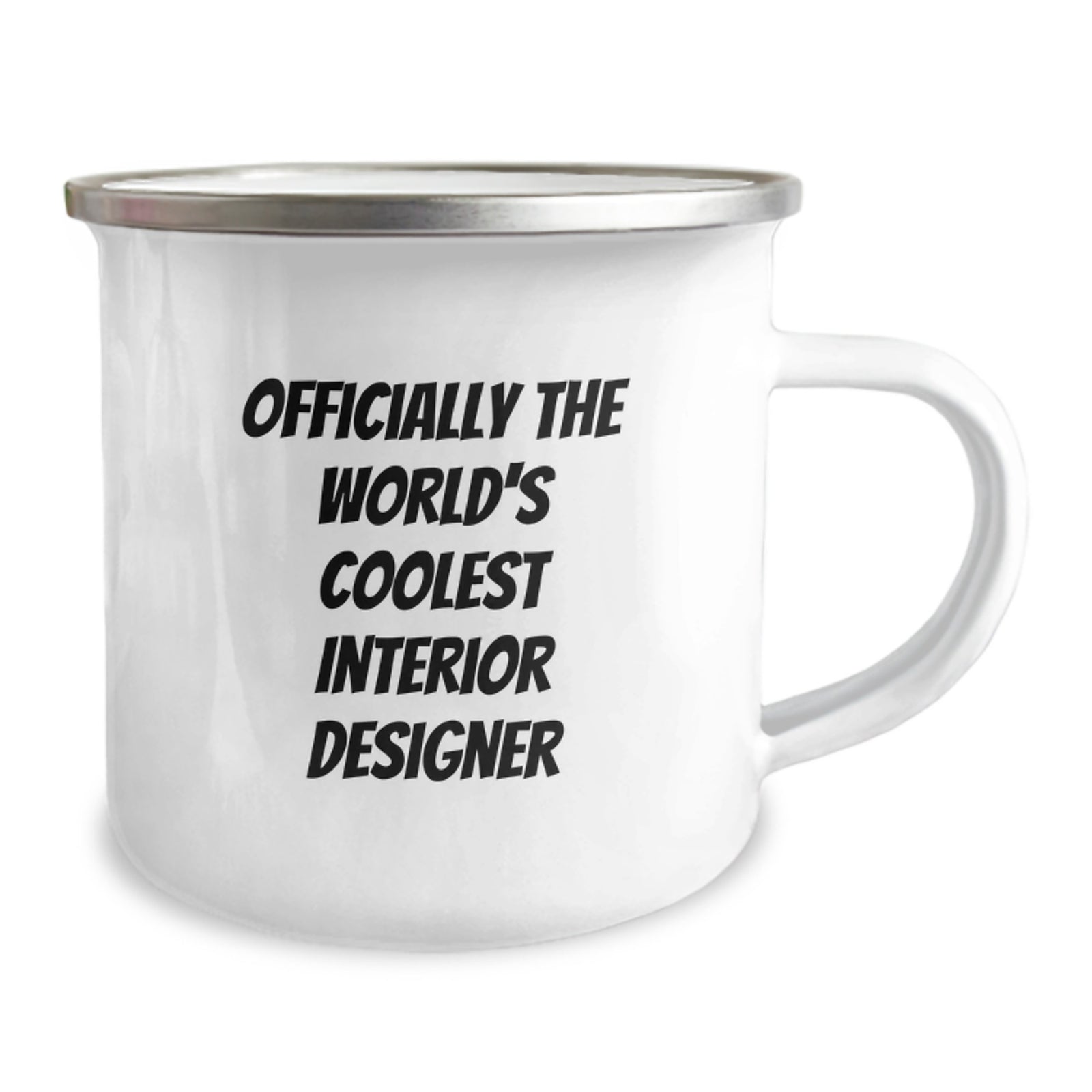 Gifts from Friends for Interior Designer Graduation Unique Camping Mug - 'Officially The World's Coolest Interior Designer' - Image 2