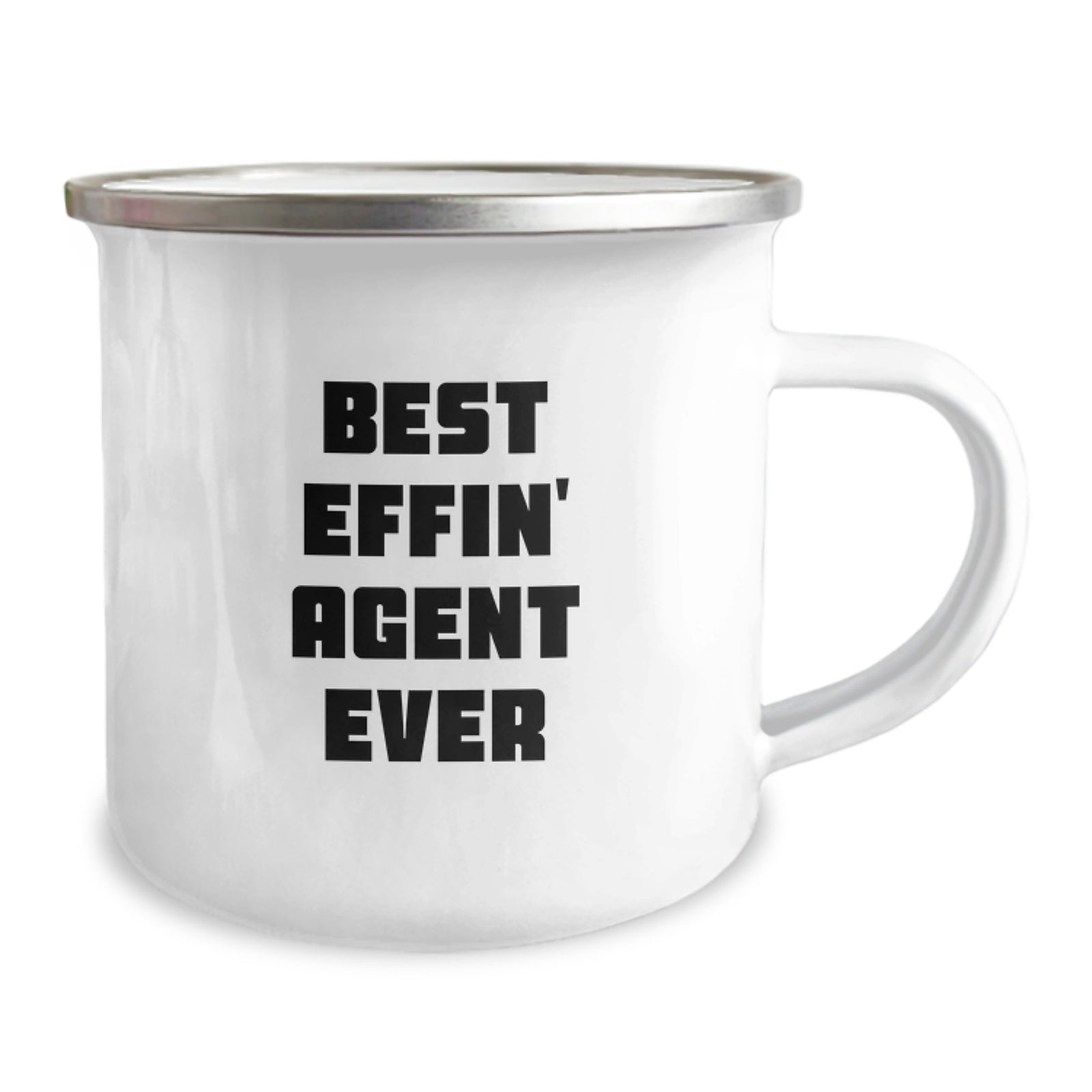 Funny Agent Gifts from Men for Agent Graduation Unique Gifts - Best Effin' Agent Ever Camping Mug - Image 2