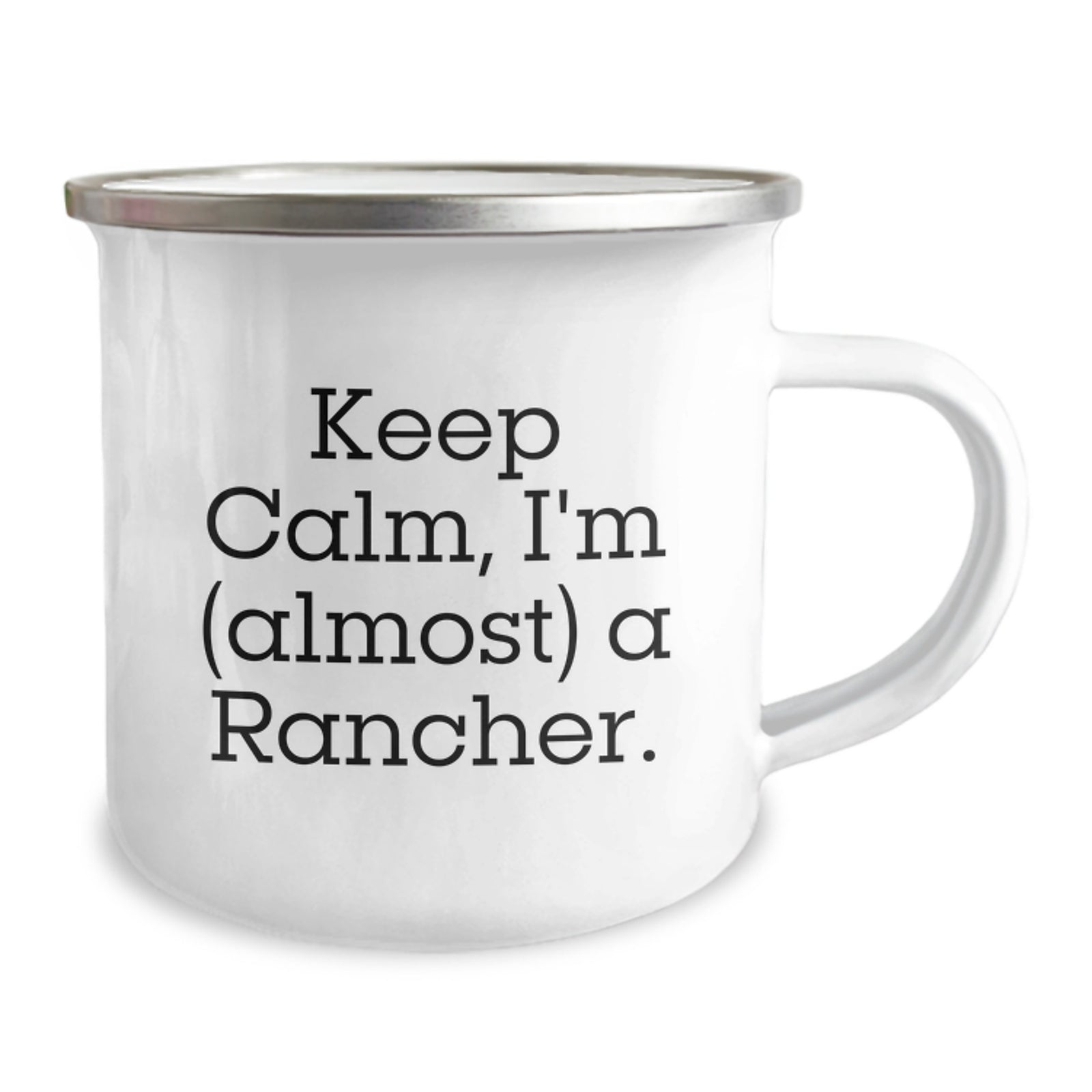 Funny Rancher Gifts for Men - Keep Calm I'm (almost) A Rancher Inspired Camping Mug for Graduation, Unique Rancher Mugs for Friends and Family - Image 2