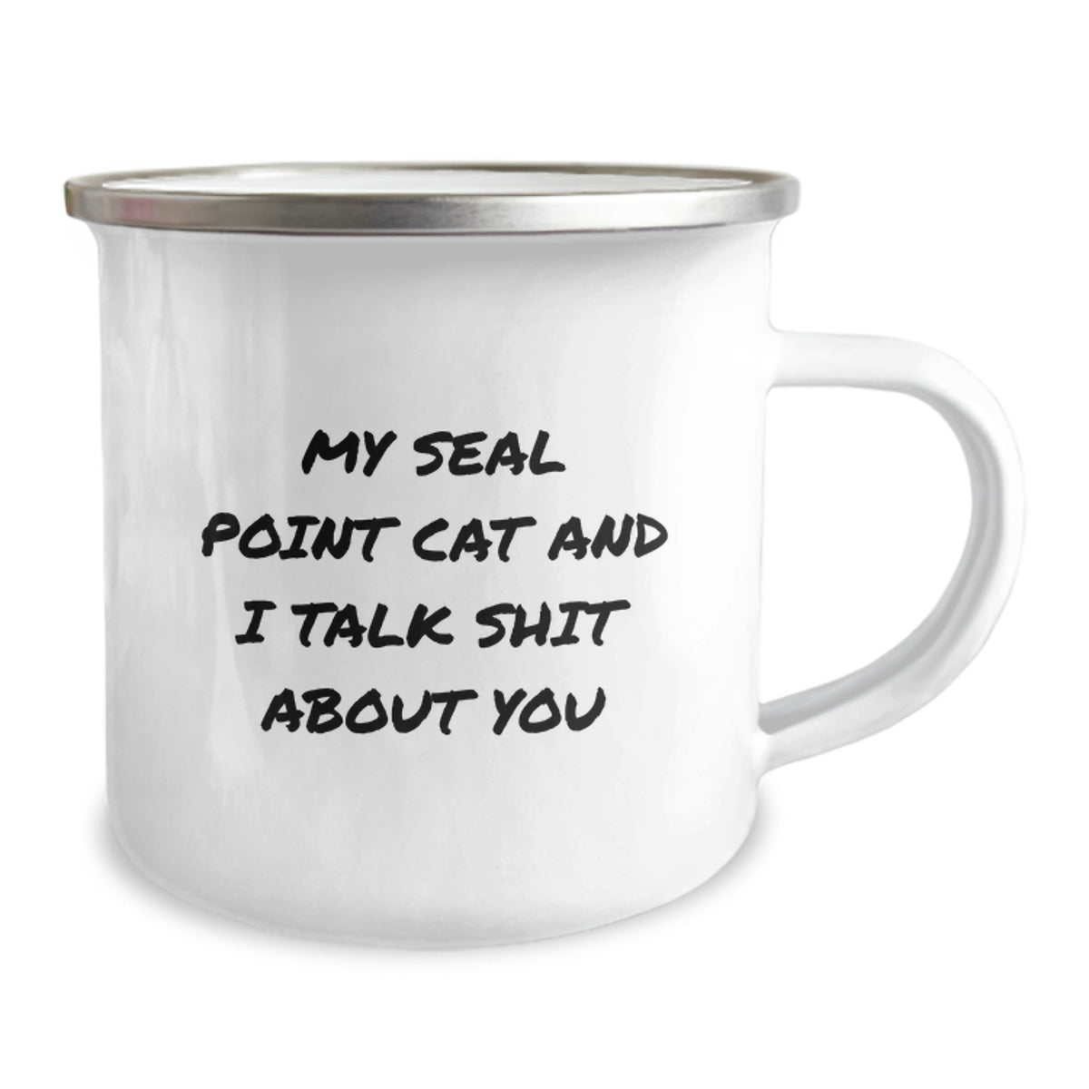 Seal Point Cat Lover Gifts from Friends for Graduation Unique Ceramic Mugs with Funny Quote My Seal Point Cat And I Talk Shit About You - Image 2