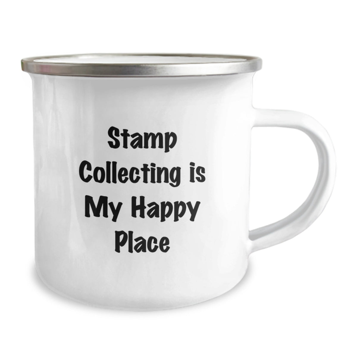 Stamp Collecting Gifts from Family - 'Stamp Collecting Is My Happy Place' Camping Mug for Graduation - Image 2