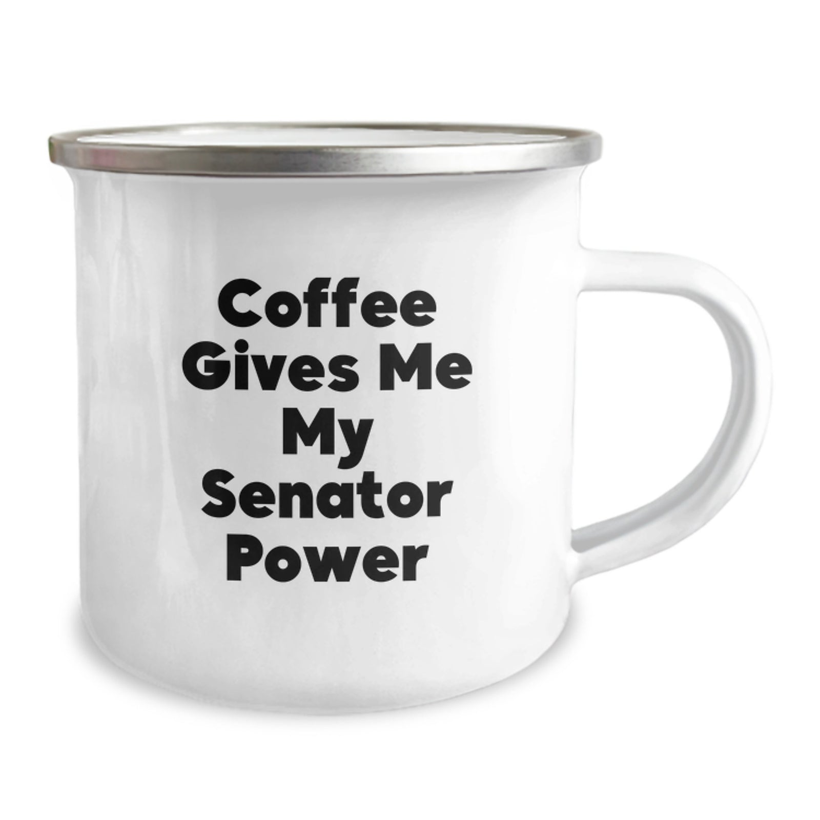 Senator Gifts from Friends and Family, Funny Coffee Lover Christmas Unique Presents for Senator, Camping Mug with 'Coffee Gives Me My Senator Power' Quote - Image 2