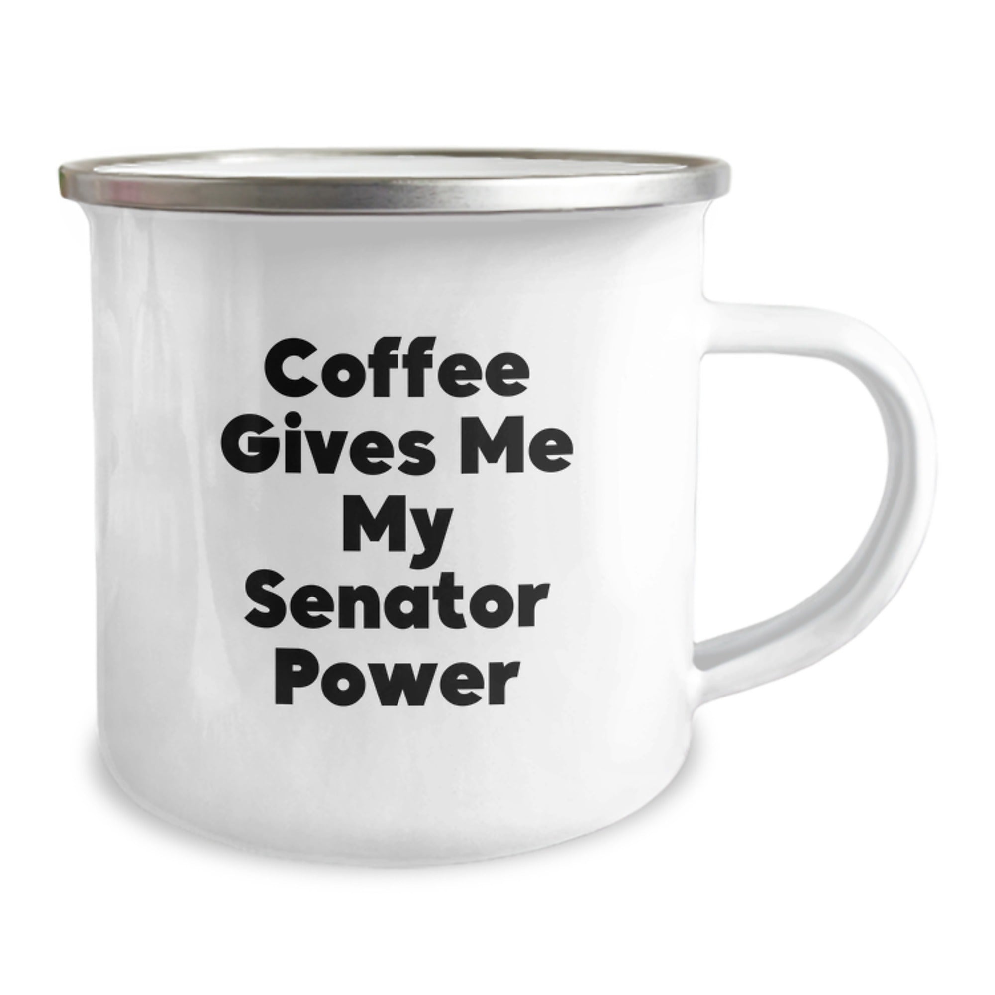 Senator Gifts from Friends and Family, Funny Coffee Lover Christmas Unique Presents for Senator, Camping Mug with 'Coffee Gives Me My Senator Power' Quote - Image 2