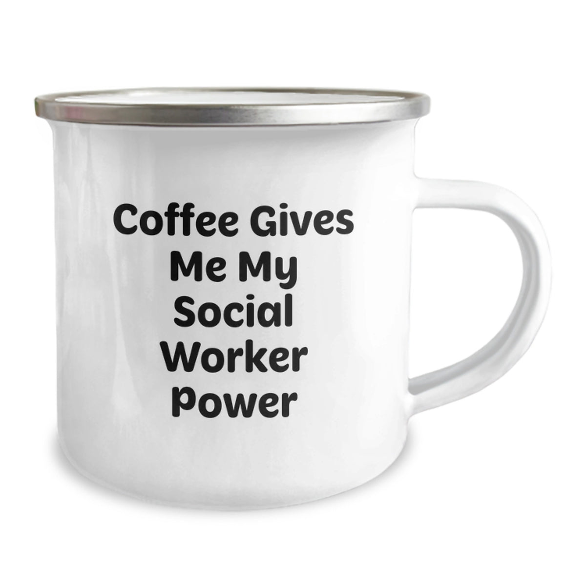 Funny Social Worker Gifts for Him - Valentine's Unique Mugs from Men - Coffee Gives Me My Social Worker Power Stainless Steel Camping Mug - Image 2