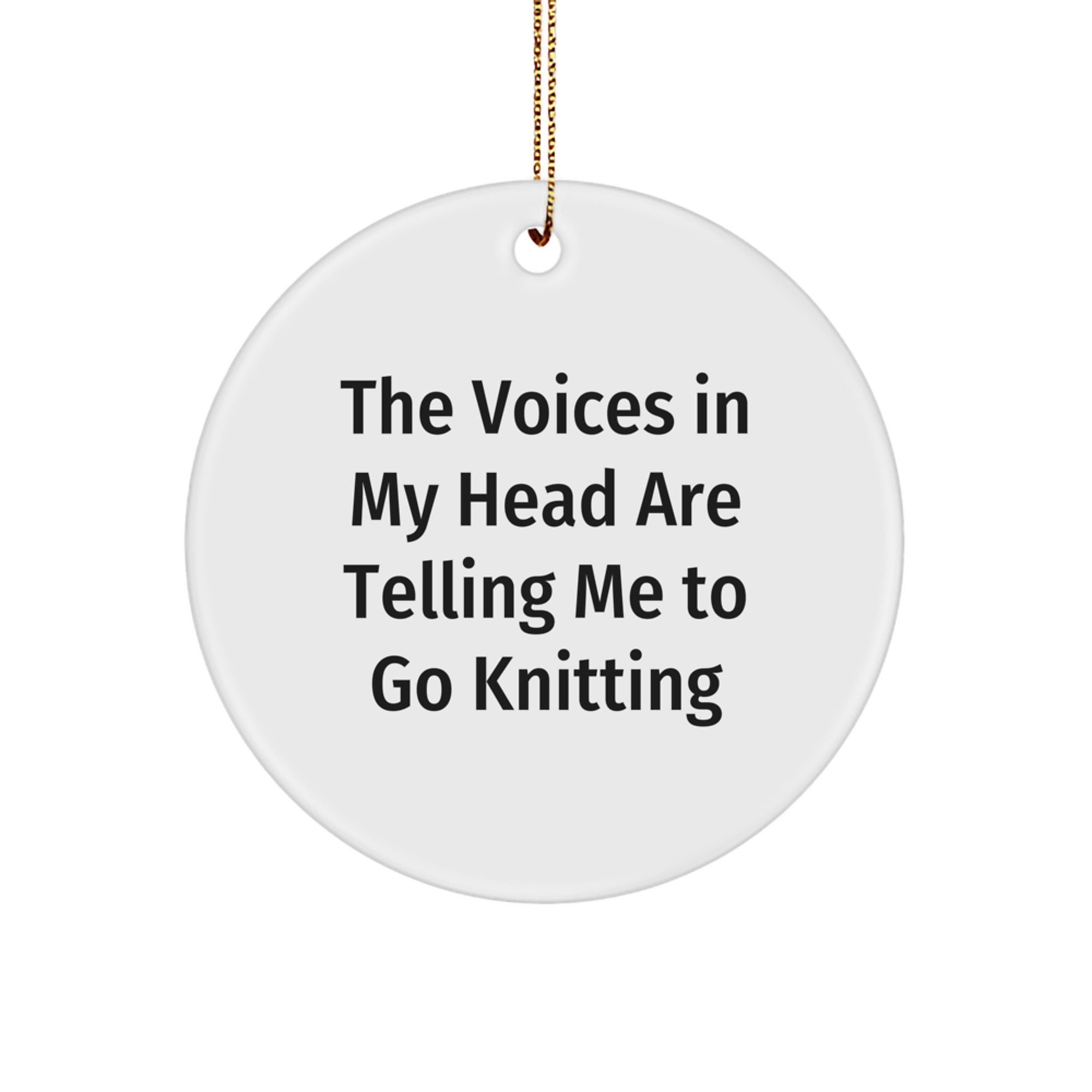 Knitting Enthusiasts' Delight - Funny Quote Circle Ornament Gifts from Women to Knitting Friends, Christmas Unique Gifts - Image 1