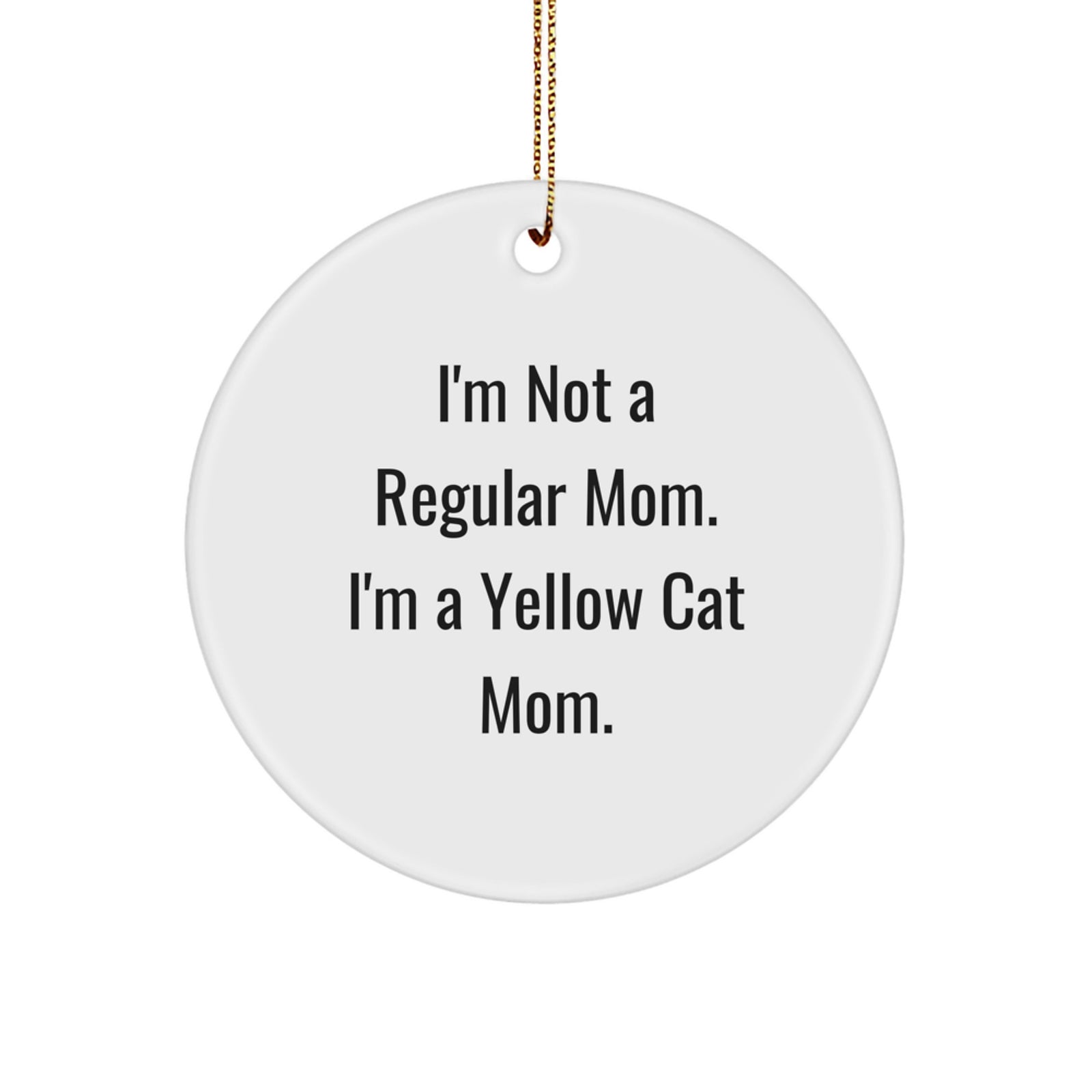 Yellow Cat Circle Ornament Funny Gift for Yellow Cat Mom, Christmas Unique Ornaments for Home Decor - Image 1