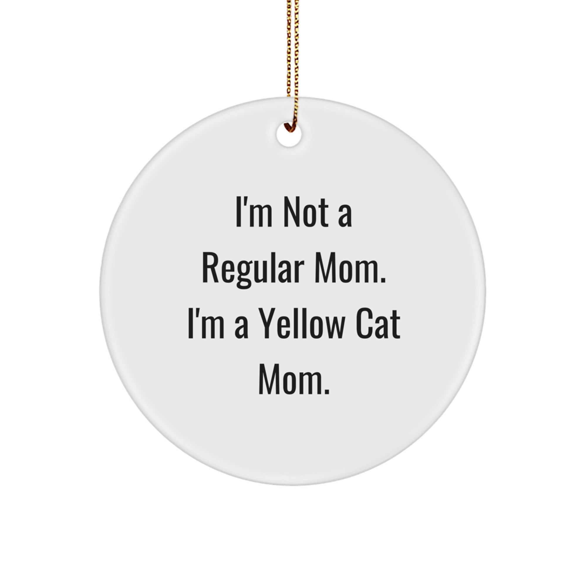 Yellow Cat Circle Ornament Funny Gift for Yellow Cat Mom, Christmas Unique Ornaments for Home Decor - Image 1