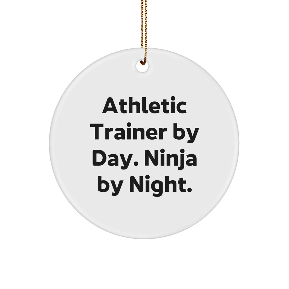 Funny Athletic Trainer Gifts for Men Friends by Day Ninja By Night Circle Ornament - Image 1