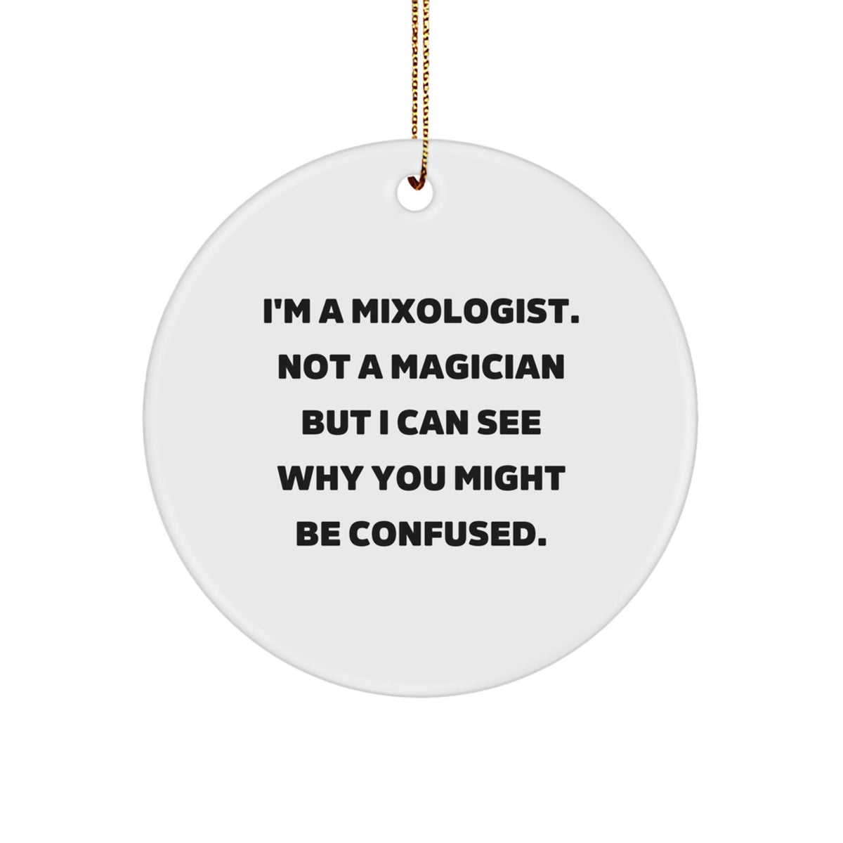 Mixologist Gifts from Friends, Unique Christmas Circle Ornaments for Mixologists,  - Image 1