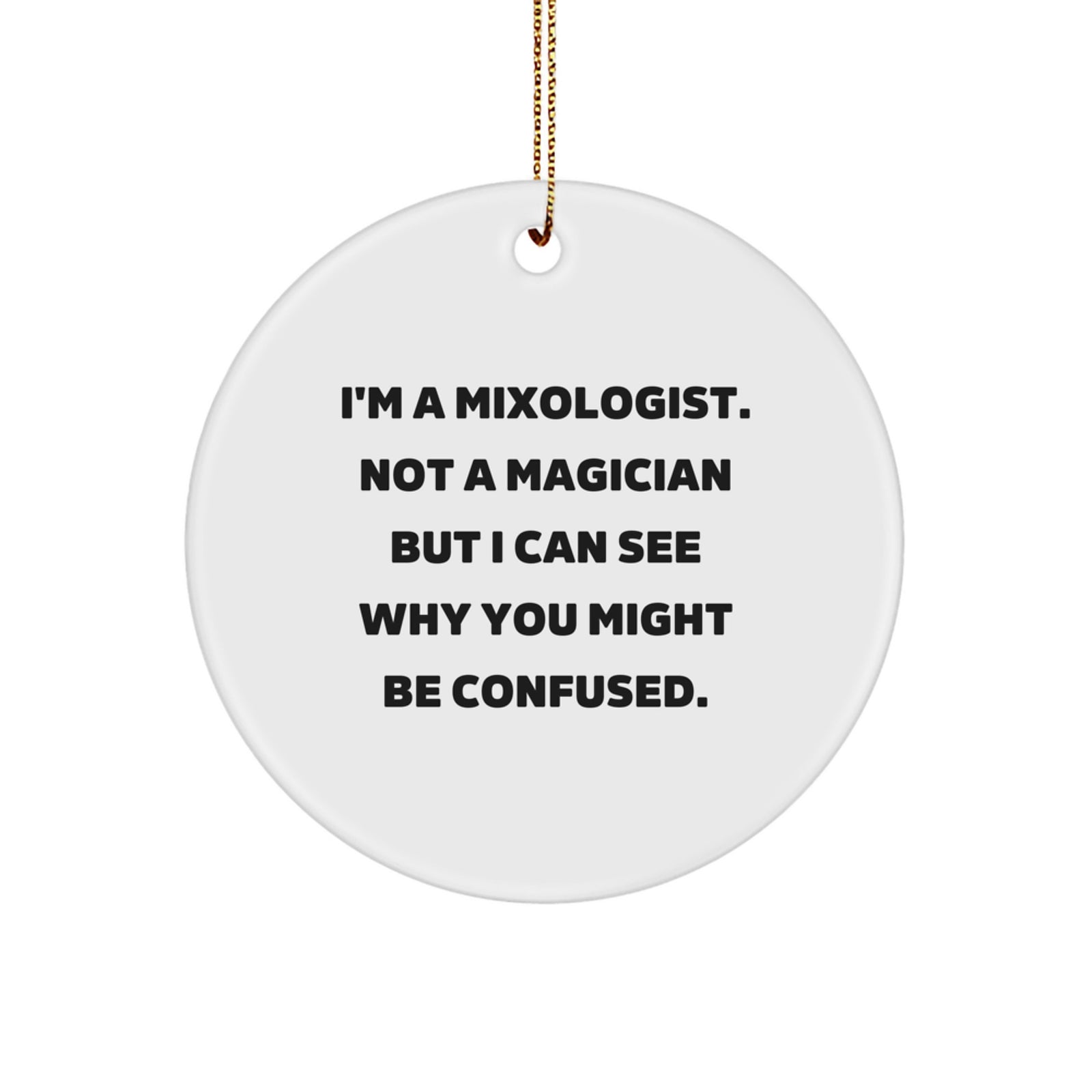 Mixologist Gifts from Friends, Unique Christmas Circle Ornaments for Mixologists,  - Image 1