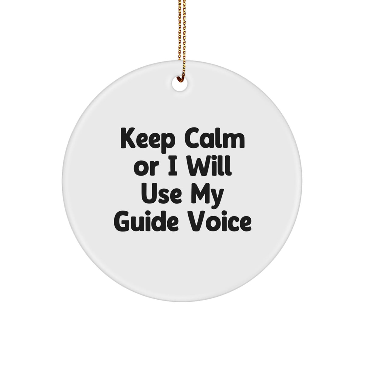 Funny Guide Gifts for Guide Lovers - Christmas Unique Circle Ornaments with 'Keep Calm Or I Will Use My Guide Voice' Quote, Gifts from Friends, Family, Men, Women, Coworkers - Image 1