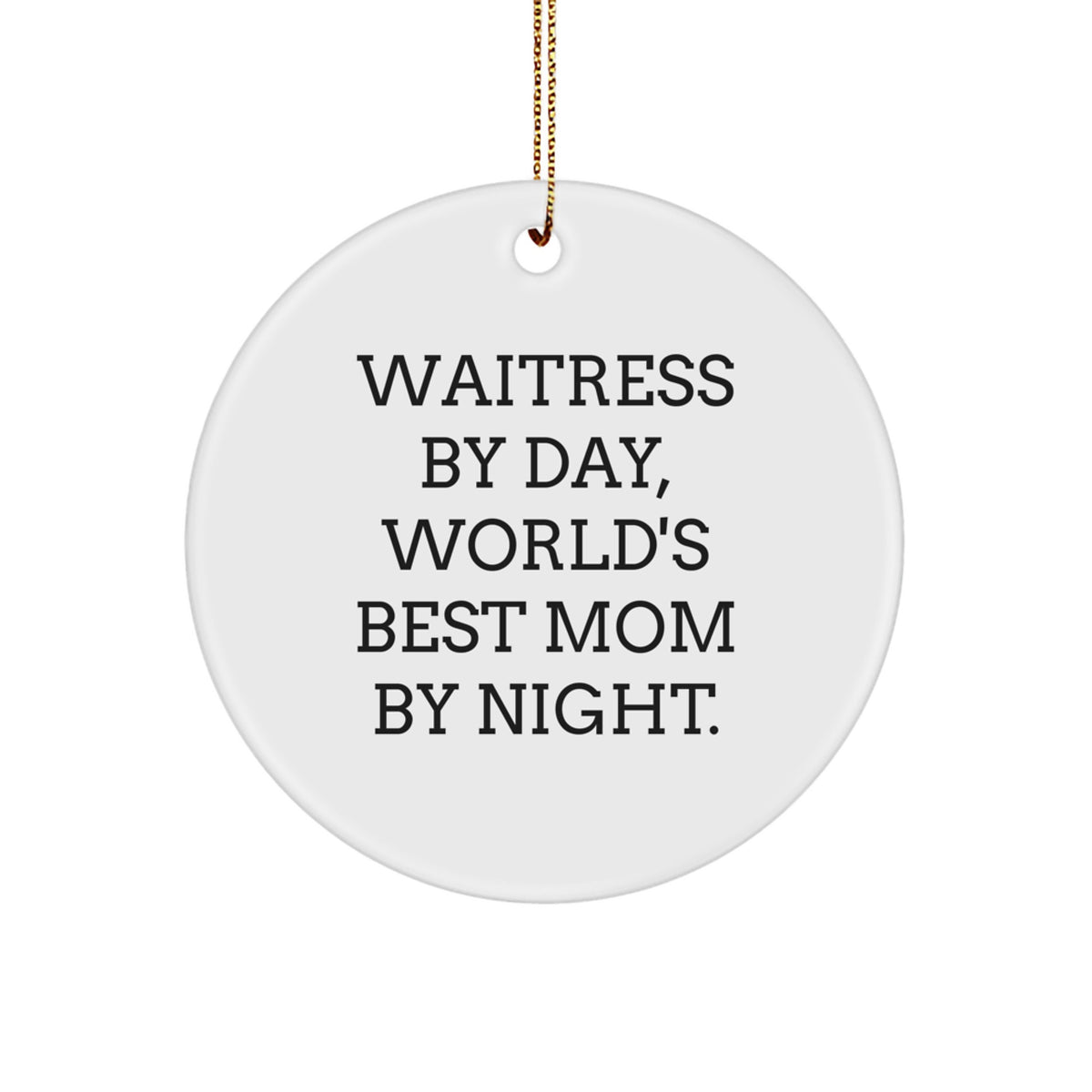 Favorite Waitress Circle Ornament for Kids Christmas Keepsake Gift - Image 1