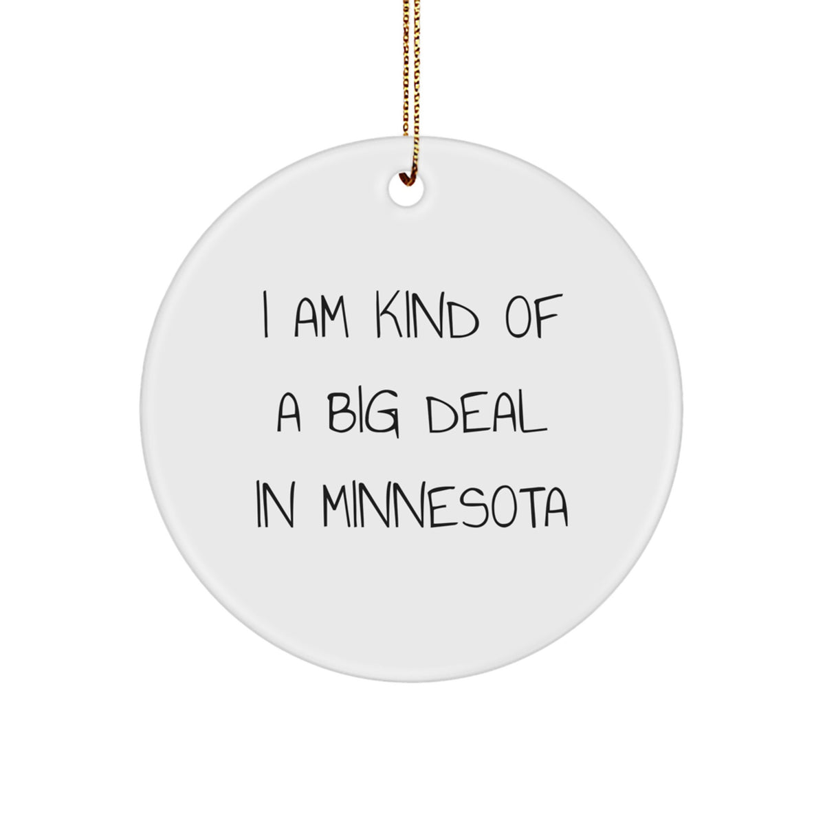 Funny Minnesota Christmas Circle Ornament Gifts from Friends, Gifts for Men Women in MN, I Am Kind Of A Prime Selection In Minnesota - Image 1