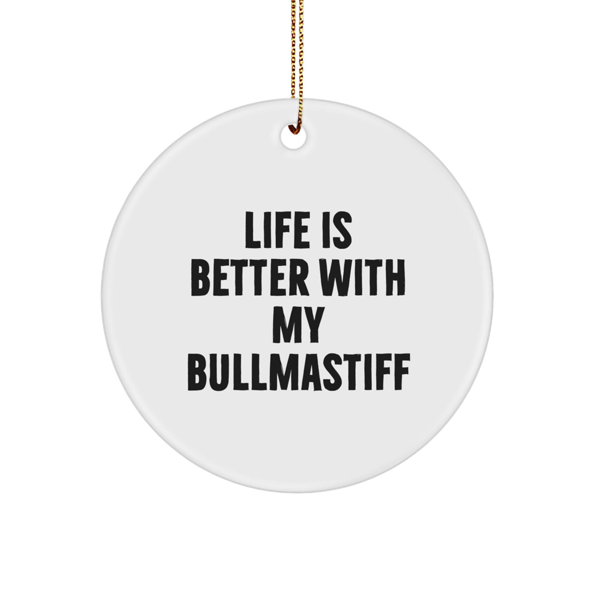 Bullmastiff Dog Christmas Circle Ornament, Funny Gift for Bullmastiff Dog Lover, Gifts from Friends or Family, Unique Christmas Unique Gifts for Home Decoration - Image 1