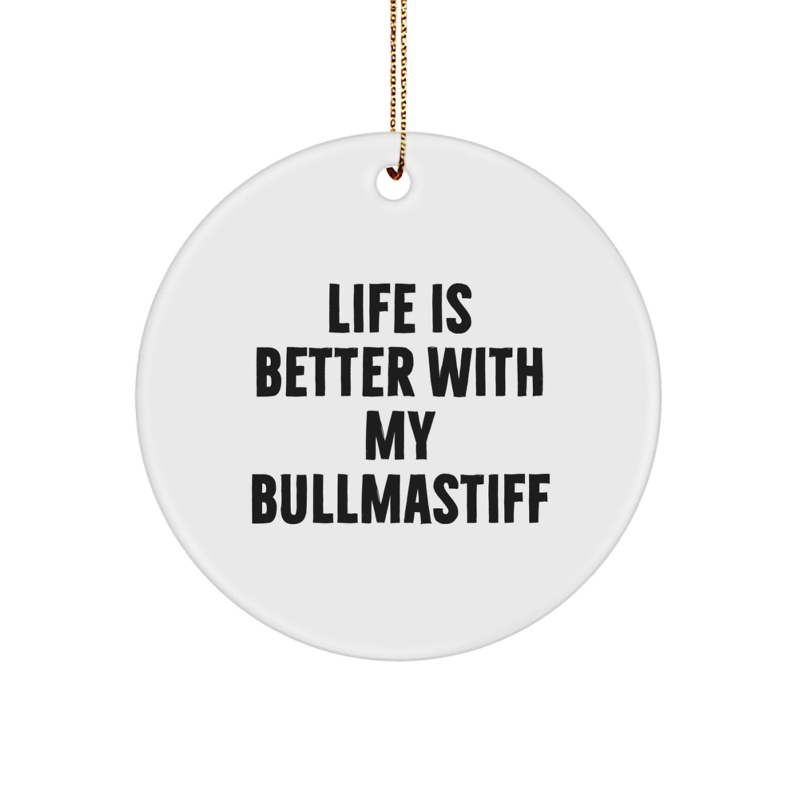 Bullmastiff Dog Christmas Circle Ornament, Funny Gift for Bullmastiff Dog Lover, Gifts from Friends or Family, Unique Christmas Unique Gifts for Home Decoration - Image 1
