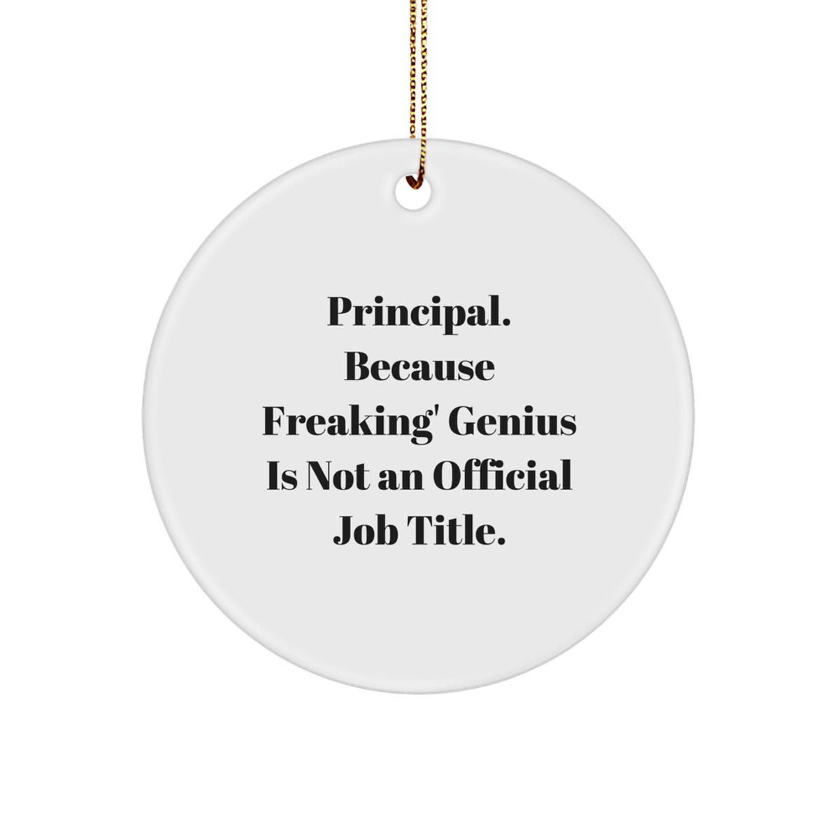 Funny Principal Gift Ideas, Unique Circle Ornaments for Principals, Principal Christmas Unique Gifts from Friends, Funny Principal Quote Circle Ornament - Image 1