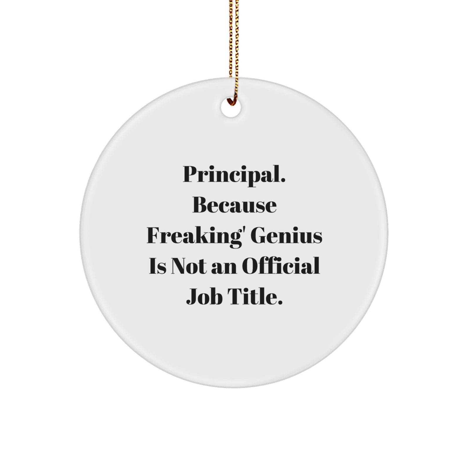 Funny Principal Gift Ideas, Unique Circle Ornaments for Principals, Principal Christmas Unique Gifts from Friends, Funny Principal Quote Circle Ornament - Image 1