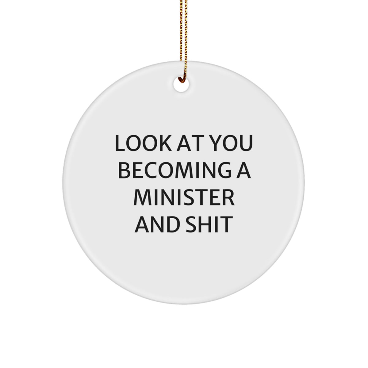 Funny Gift for Minister Friends Christmas Circle Ornament, Gifts from Family, Minister Decorations, Unique Minister Christmas Unique Gifts, Minister Circle Ornaments - Image 1
