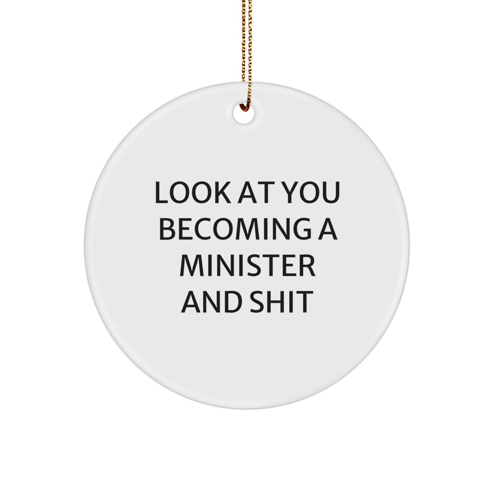 Funny Gift for Minister Friends Christmas Circle Ornament, Gifts from Family, Minister Decorations, Unique Minister Christmas Unique Gifts, Minister Circle Ornaments - Image 1
