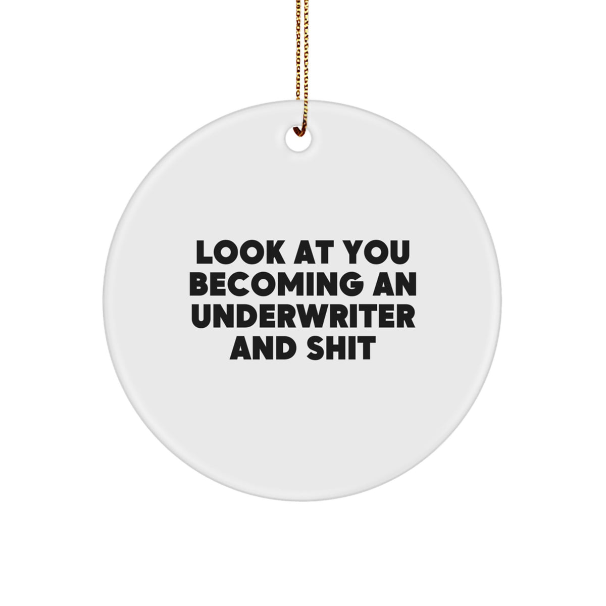 Christmas Ornament for Kids A Funny Gift Celebrating Underwriters' Rise - Image 1