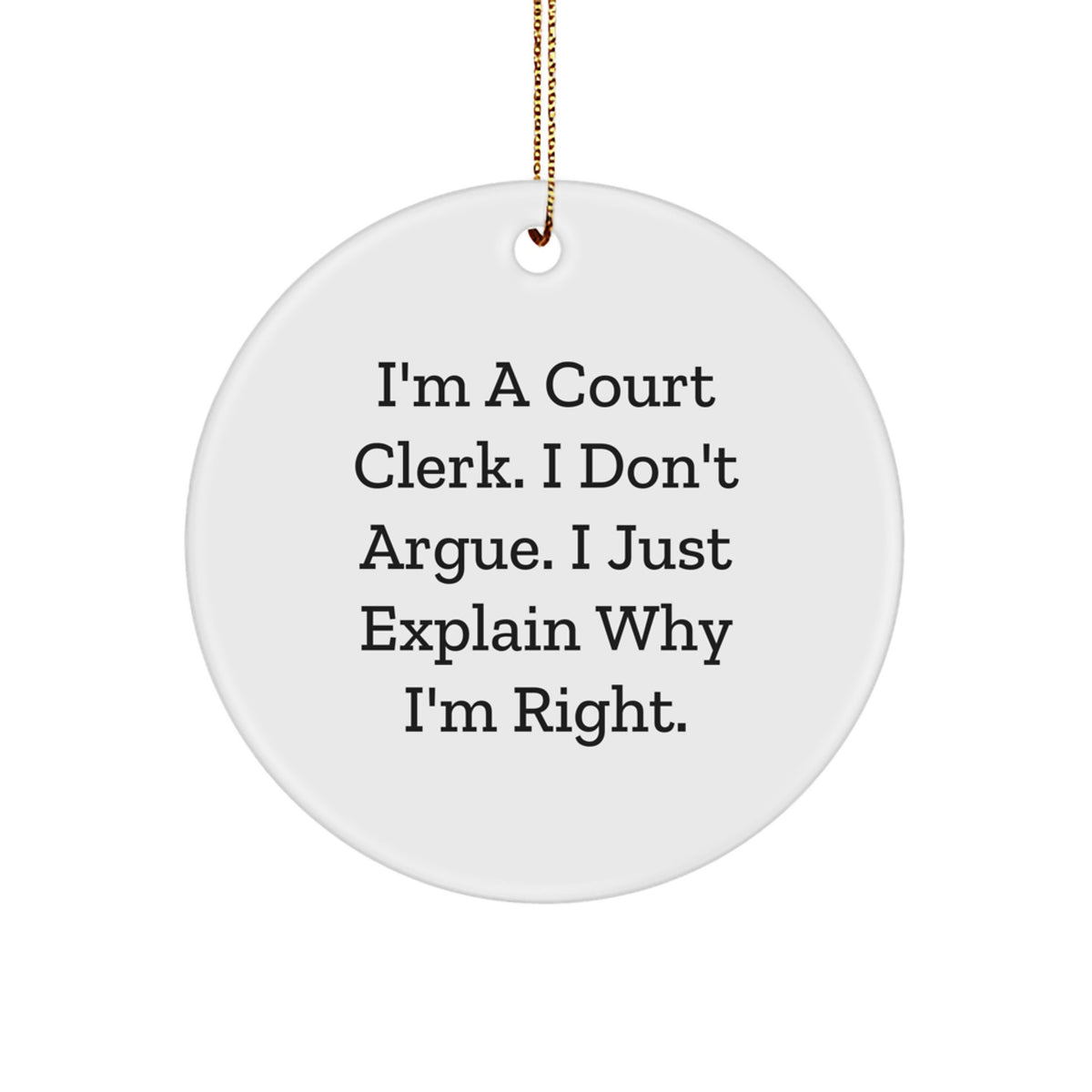 Court Clerk Keepsake Christmas Ornament for Him Gift Professional - Image 1